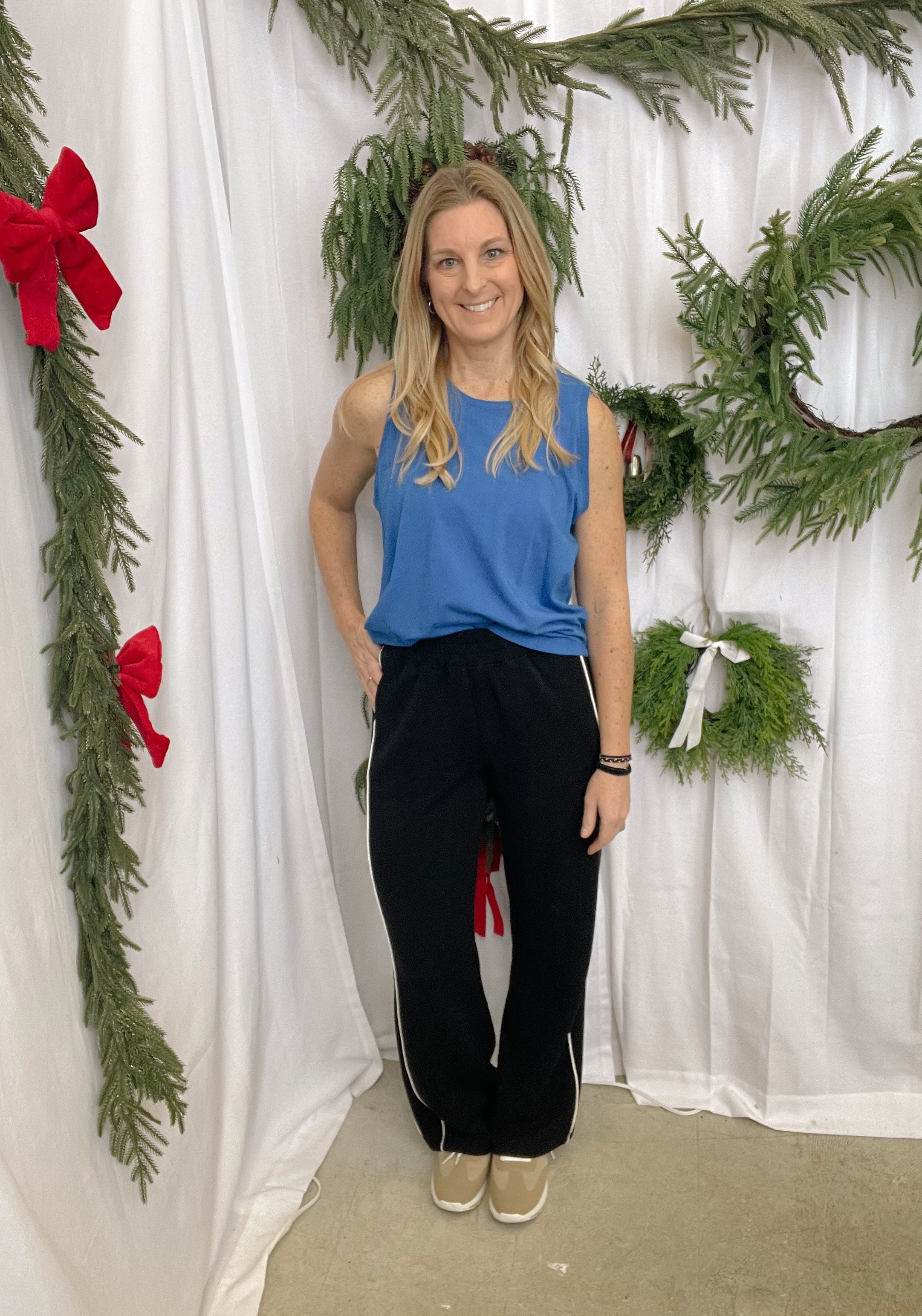 Mono B Tank Top-Blue-Tank Tops-mono b-The Silo Boutique, Women's Fashion Boutique Located in Warren and Grand Forks North Dakota