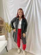 Missy Washed Black Long Shacket-Shackets-mystree-The Silo Boutique, Women's Fashion Boutique Located in Warren and Grand Forks North Dakota