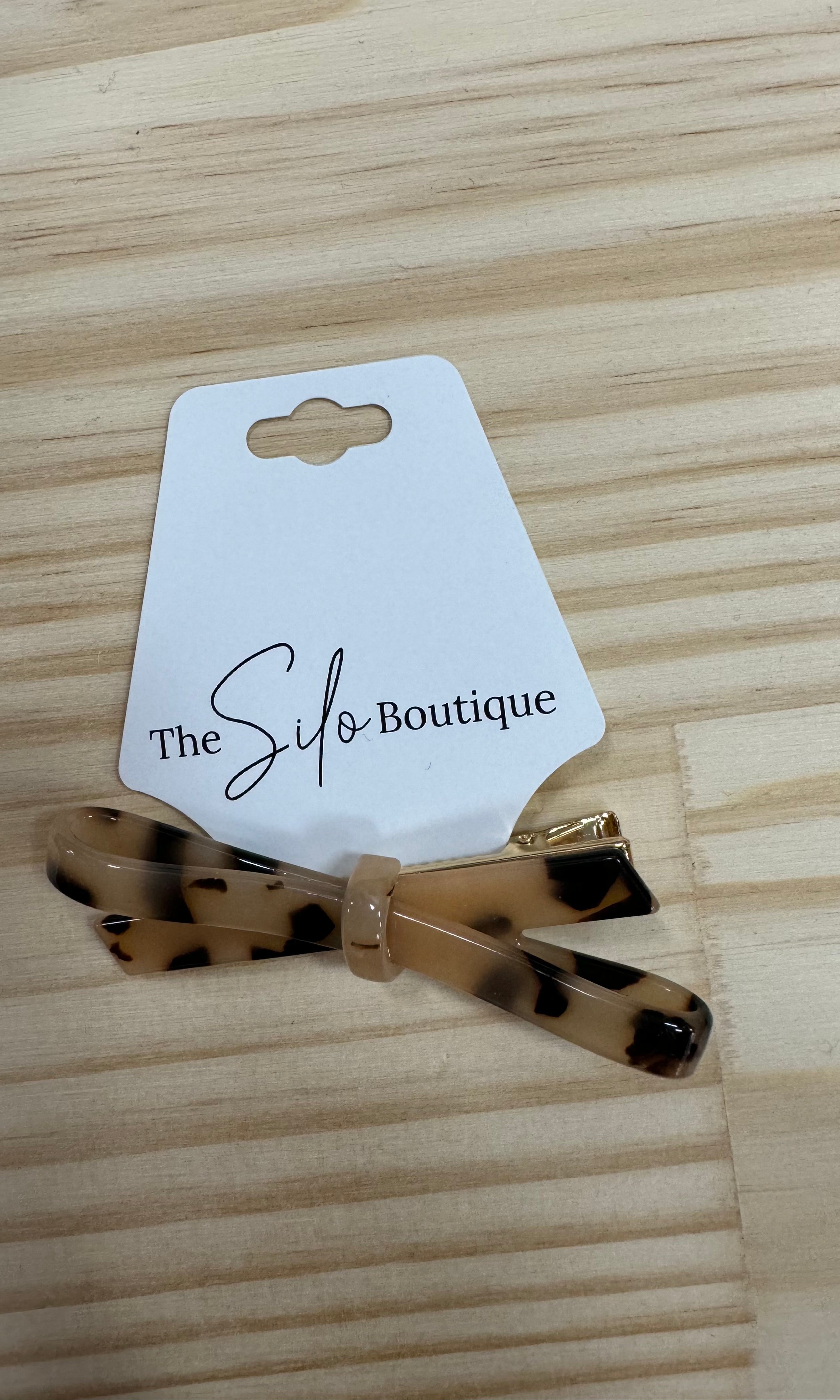 Acetate Hair Pin Bow Clip-Hair Accessories-wall to wall-The Silo Boutique, Women's Fashion Boutique Located in Warren and Grand Forks North Dakota