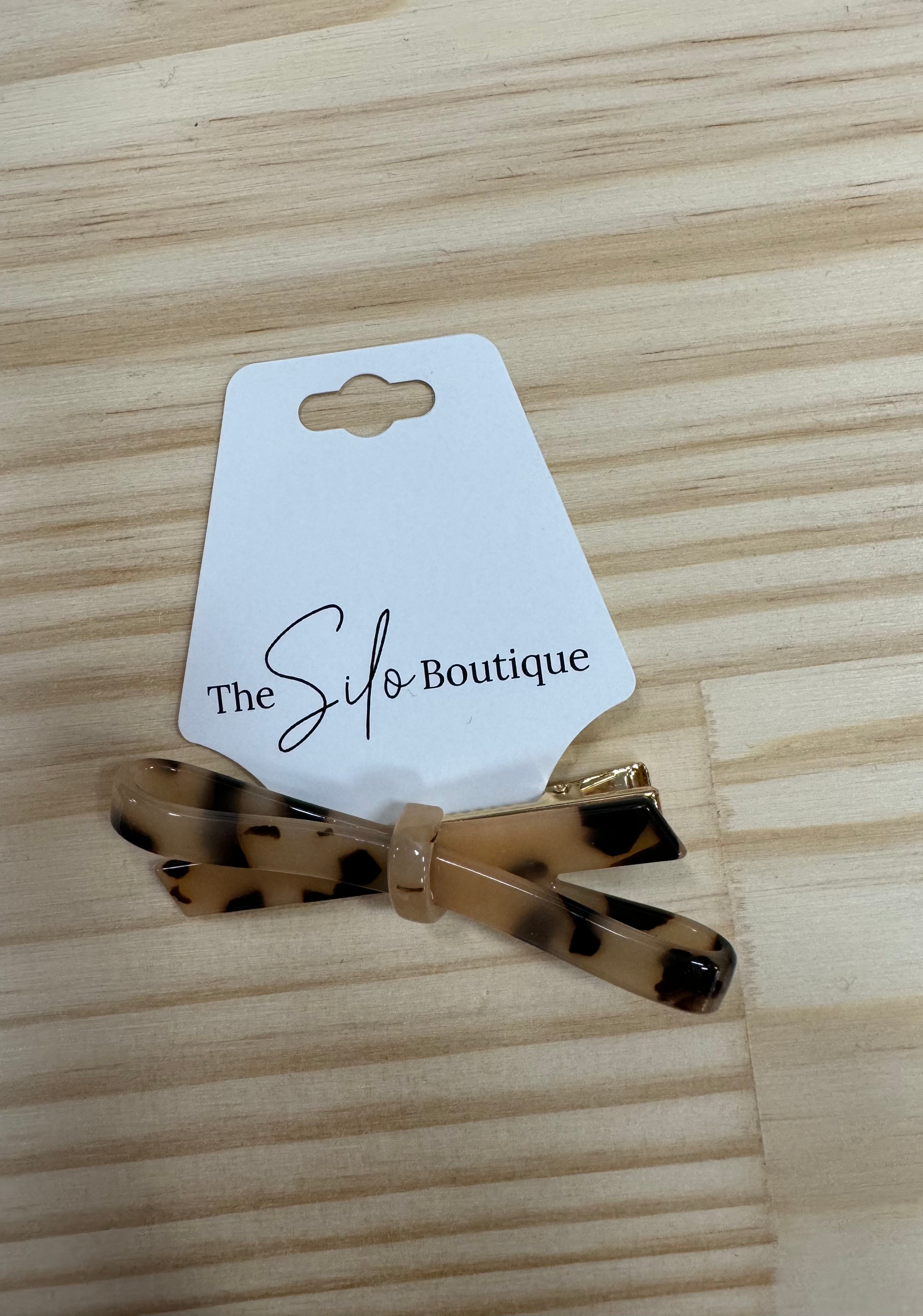 Acetate Hair Pin Bow Clip-Hair Accessories-wall to wall-The Silo Boutique, Women's Fashion Boutique Located in Warren and Grand Forks North Dakota