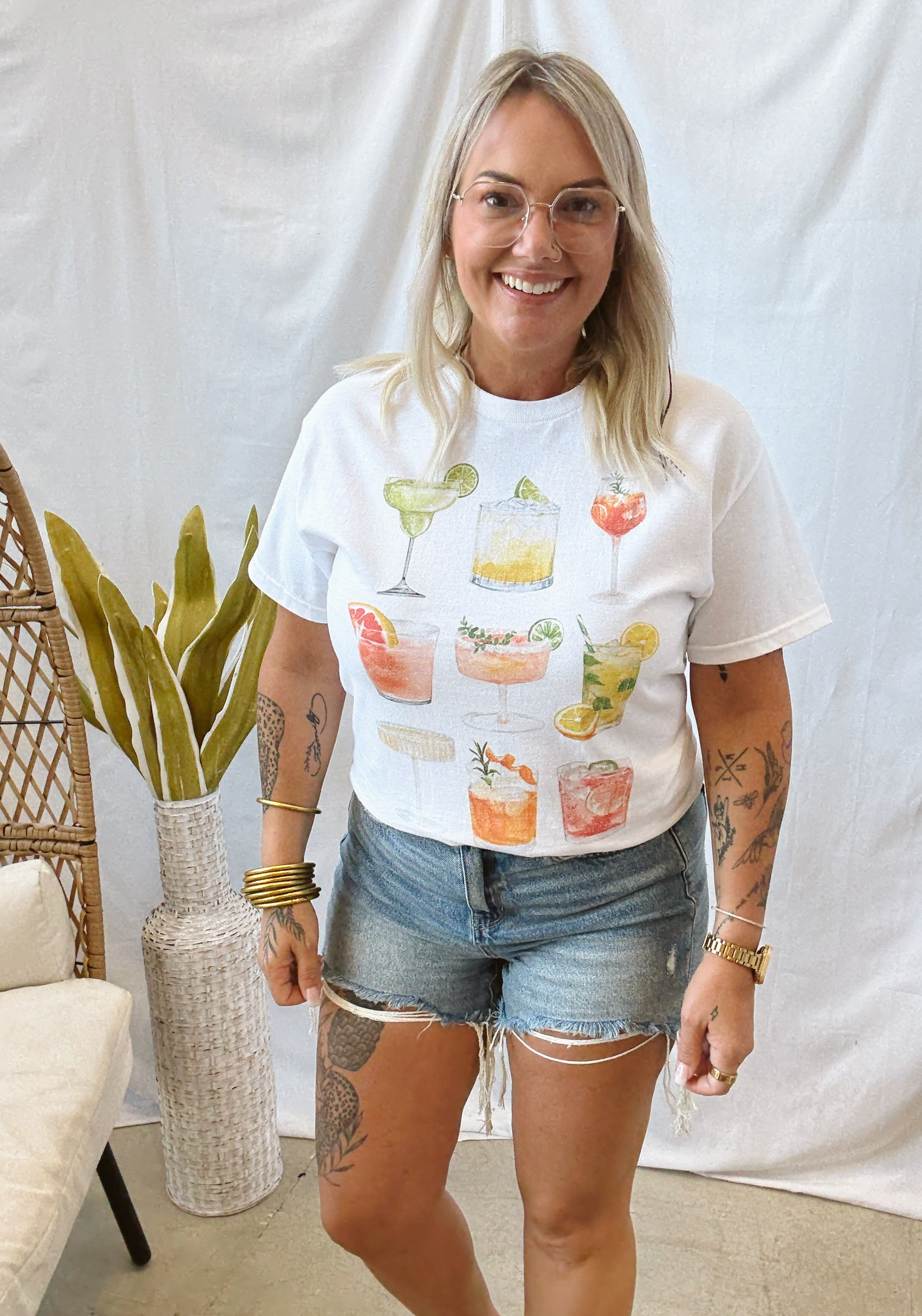 Summer Drinks Tee-Graphic Tees-weekender-The Silo Boutique, Women's Fashion Boutique Located in Warren and Grand Forks North Dakota