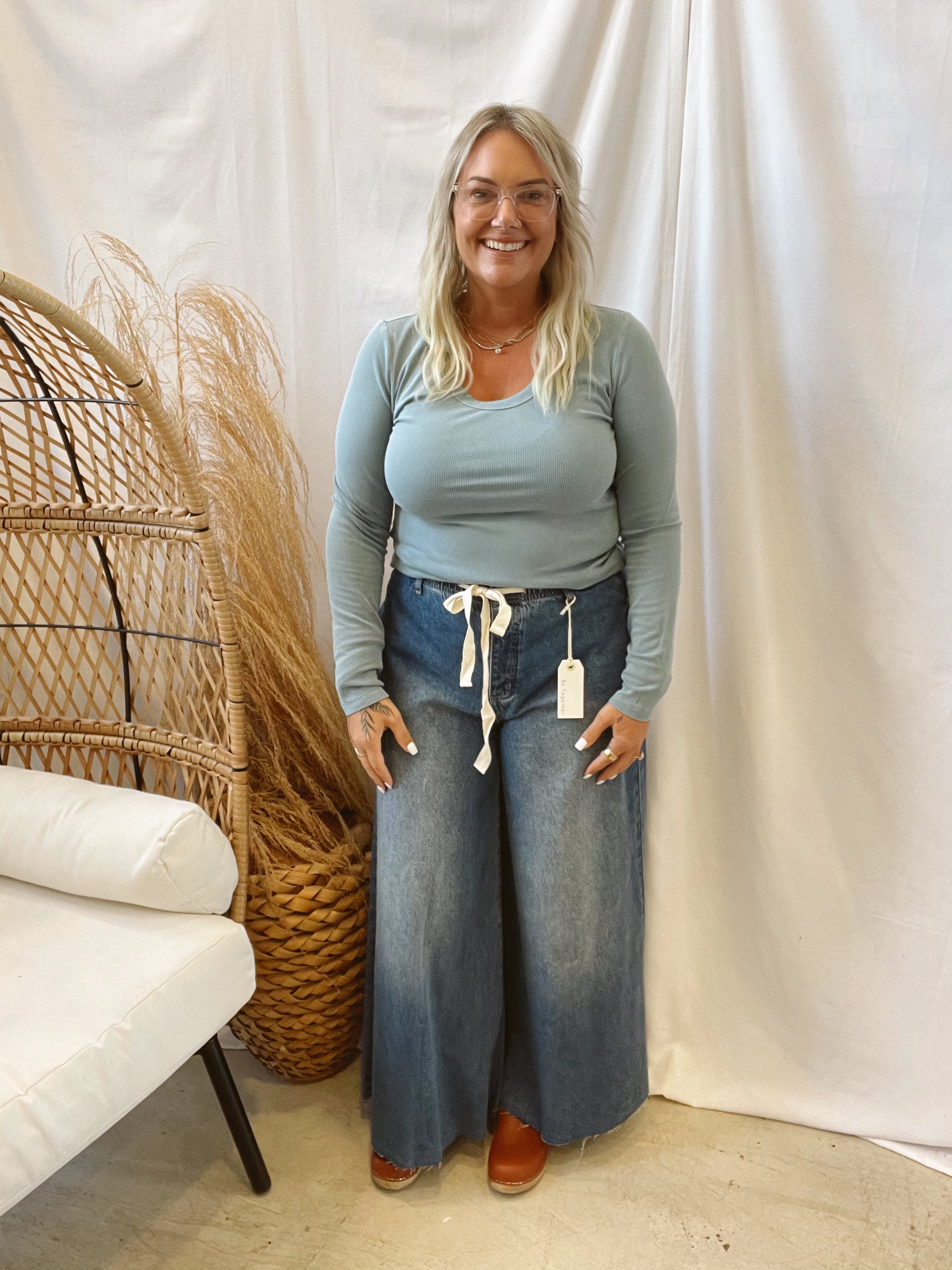 Be Cool Scoop Neck Ribbed Long Sleeve Top-Long Sleeve Tops-be cool-The Silo Boutique, Women's Fashion Boutique Located in Warren and Grand Forks North Dakota