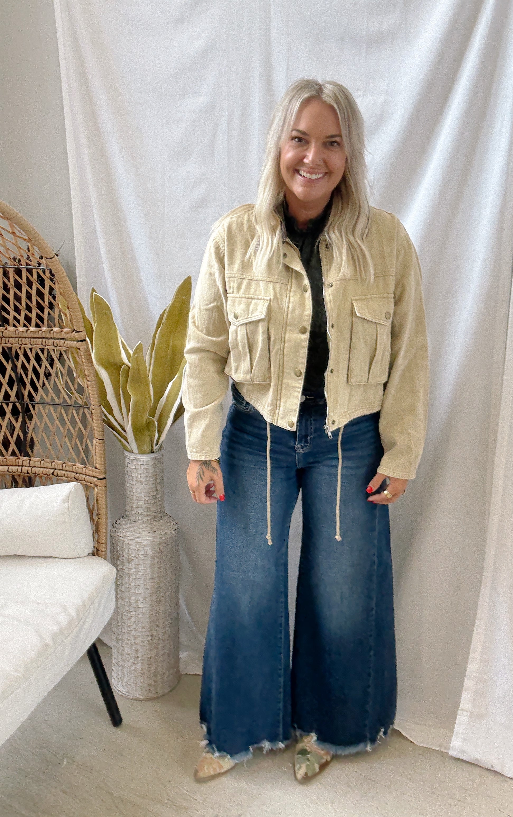 Risen Ankle Wide Leg Dark Jeans-Final Sale-Jeans-risen-The Silo Boutique, Women's Fashion Boutique Located in Warren and Grand Forks North Dakota