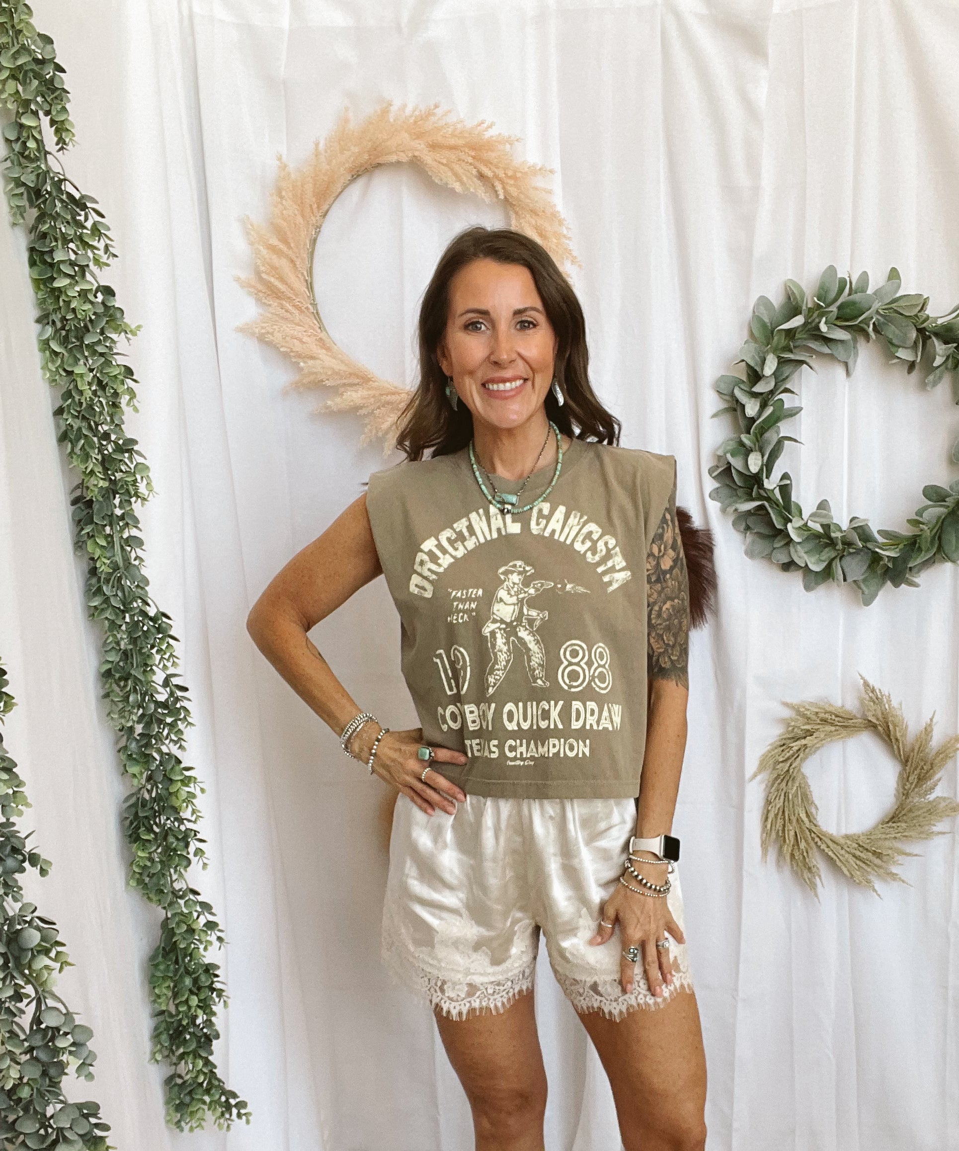 Macey Lace Shorts-Pearl-Shorts-by together-The Silo Boutique, Women's Fashion Boutique Located in Warren and Grand Forks North Dakota