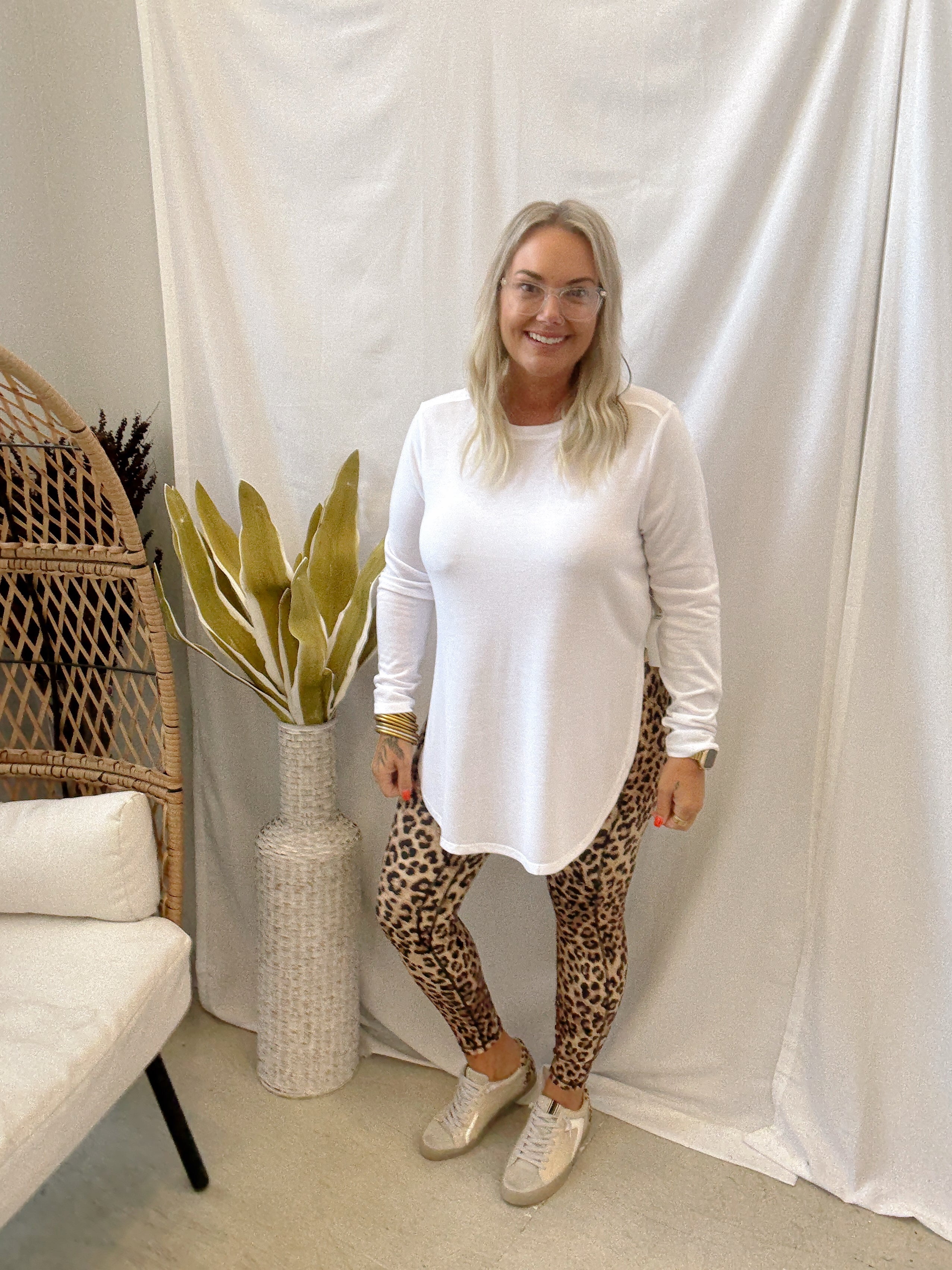 Mono B Long Sleeve Top-White-Long Sleeve Tops-mono b-The Silo Boutique, Women's Fashion Boutique Located in Warren and Grand Forks North Dakota