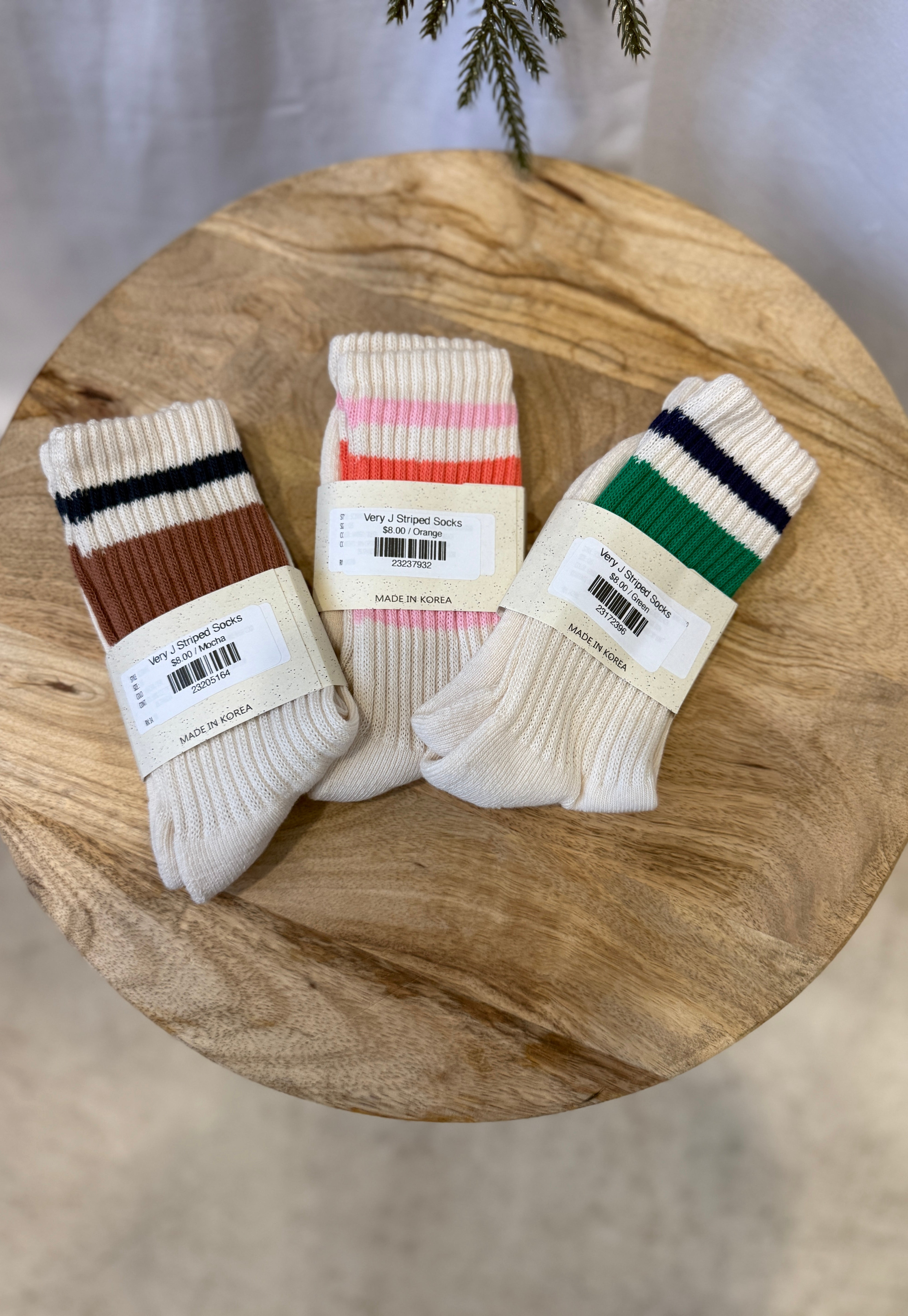 Very J Striped Socks-Socks-very j-The Silo Boutique, Women's Fashion Boutique Located in Warren and Grand Forks North Dakota