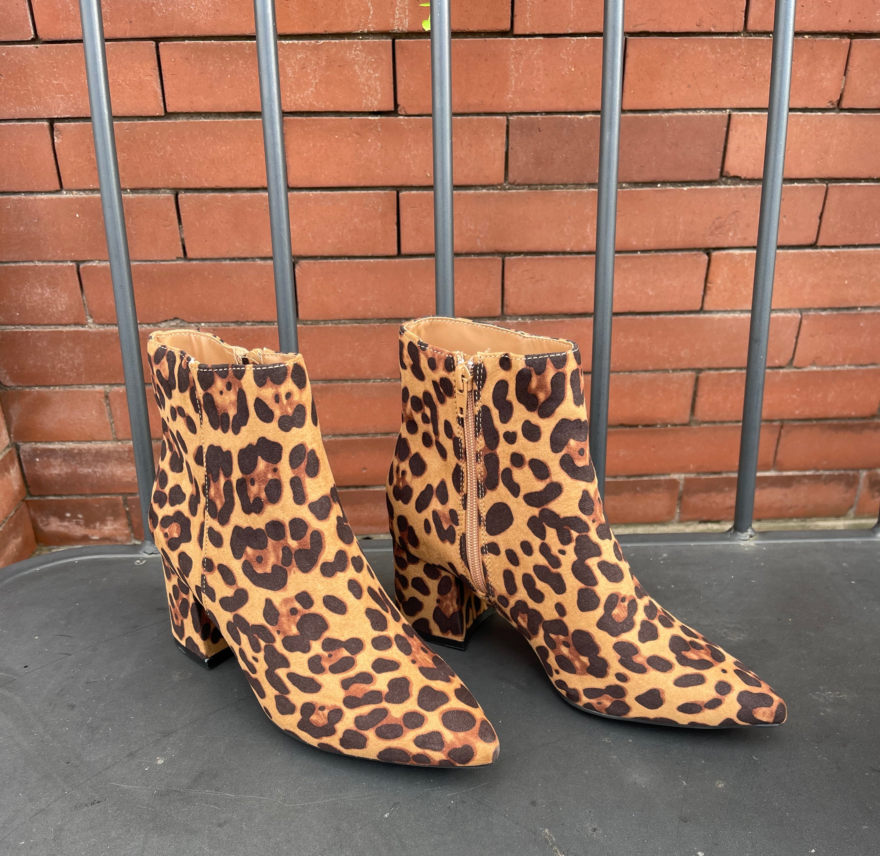 Bamboo Mode Leopard Bootie-Final Sale-Boots-bamboo-The Silo Boutique, Women's Fashion Boutique Located in Warren and Grand Forks North Dakota