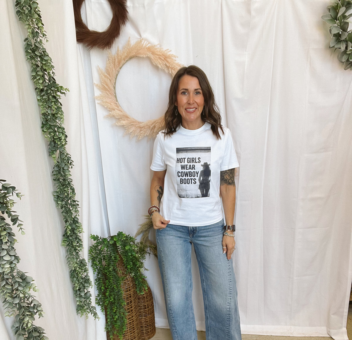 Hot Girls Wear Cowboy Boots Tee-Graphic Tees-panache-The Silo Boutique, Women's Fashion Boutique Located in Warren and Grand Forks North Dakota