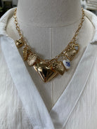 Blue Ceramic Porcelain Heart Necklace-Necklaces-joss-The Silo Boutique, Women's Fashion Boutique Located in Warren and Grand Forks North Dakota