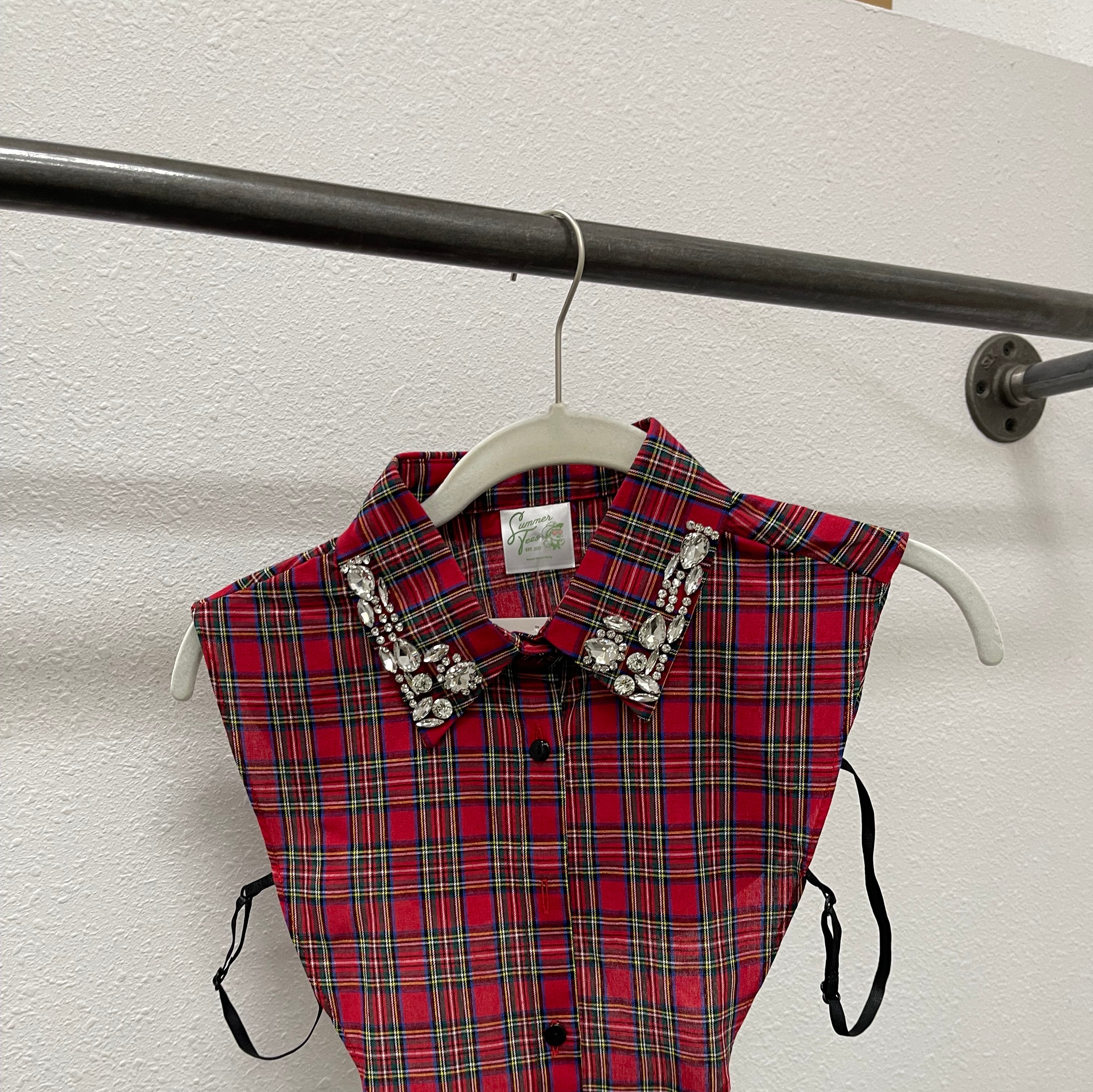 Corporate Collar-Red Christmas-Short Sleeve Tops-Summer Tees-The Silo Boutique, Women's Fashion Boutique Located in Warren and Grand Forks North Dakota