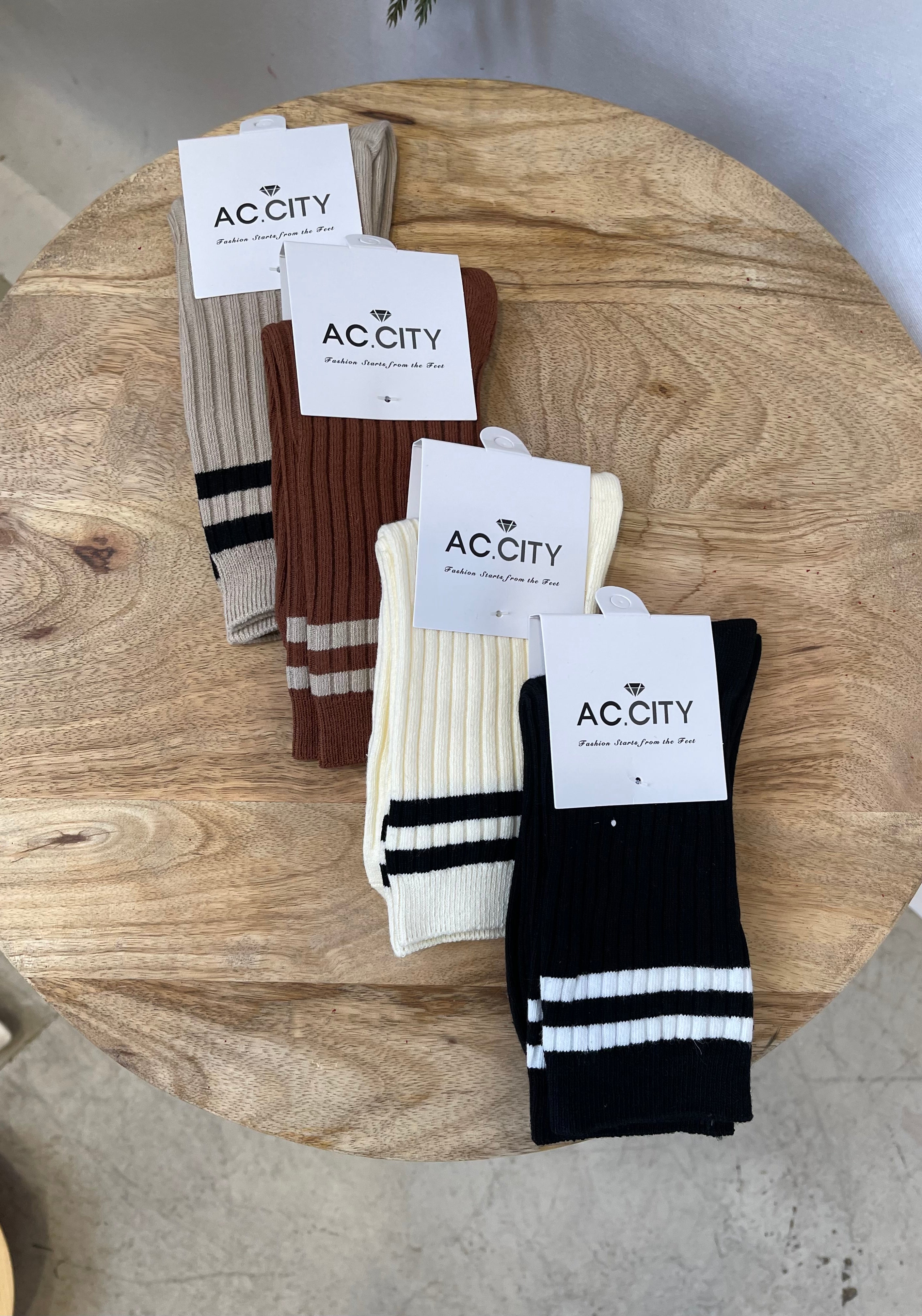Classic Two Stripes Socks-socks-city-The Silo Boutique, Women's Fashion Boutique Located in Warren and Grand Forks North Dakota