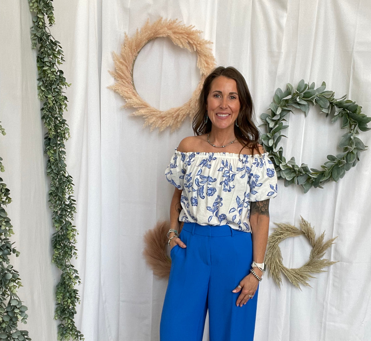 Skies Trouser Pants-Blue-Pants-skies are blue-The Silo Boutique, Women's Fashion Boutique Located in Warren and Grand Forks North Dakota