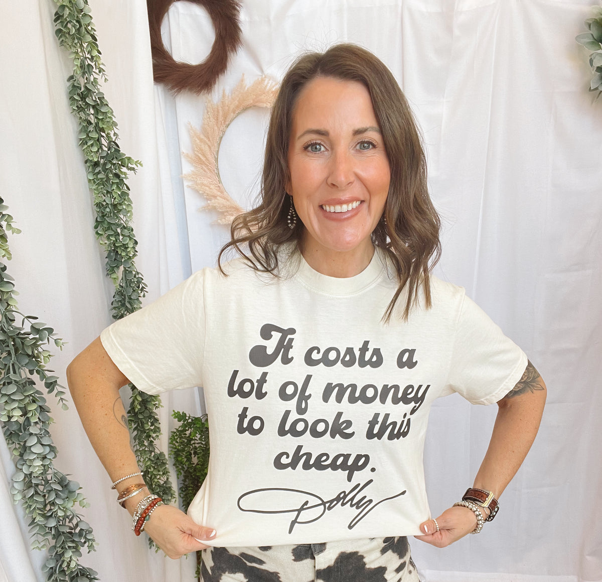 Cost a Lot Graphic Tee-Ivory-Graphic Tees-birdies-The Silo Boutique, Women's Fashion Boutique Located in Warren and Grand Forks North Dakota