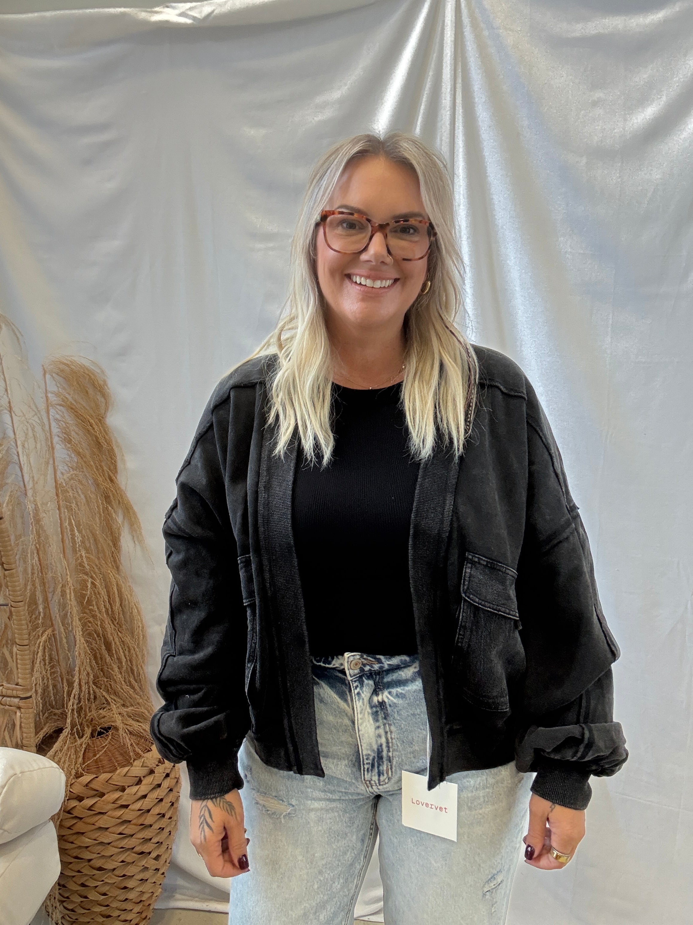 Ash Black Seam Cardigan-Cardigans-eesome-The Silo Boutique, Women's Fashion Boutique Located in Warren and Grand Forks North Dakota