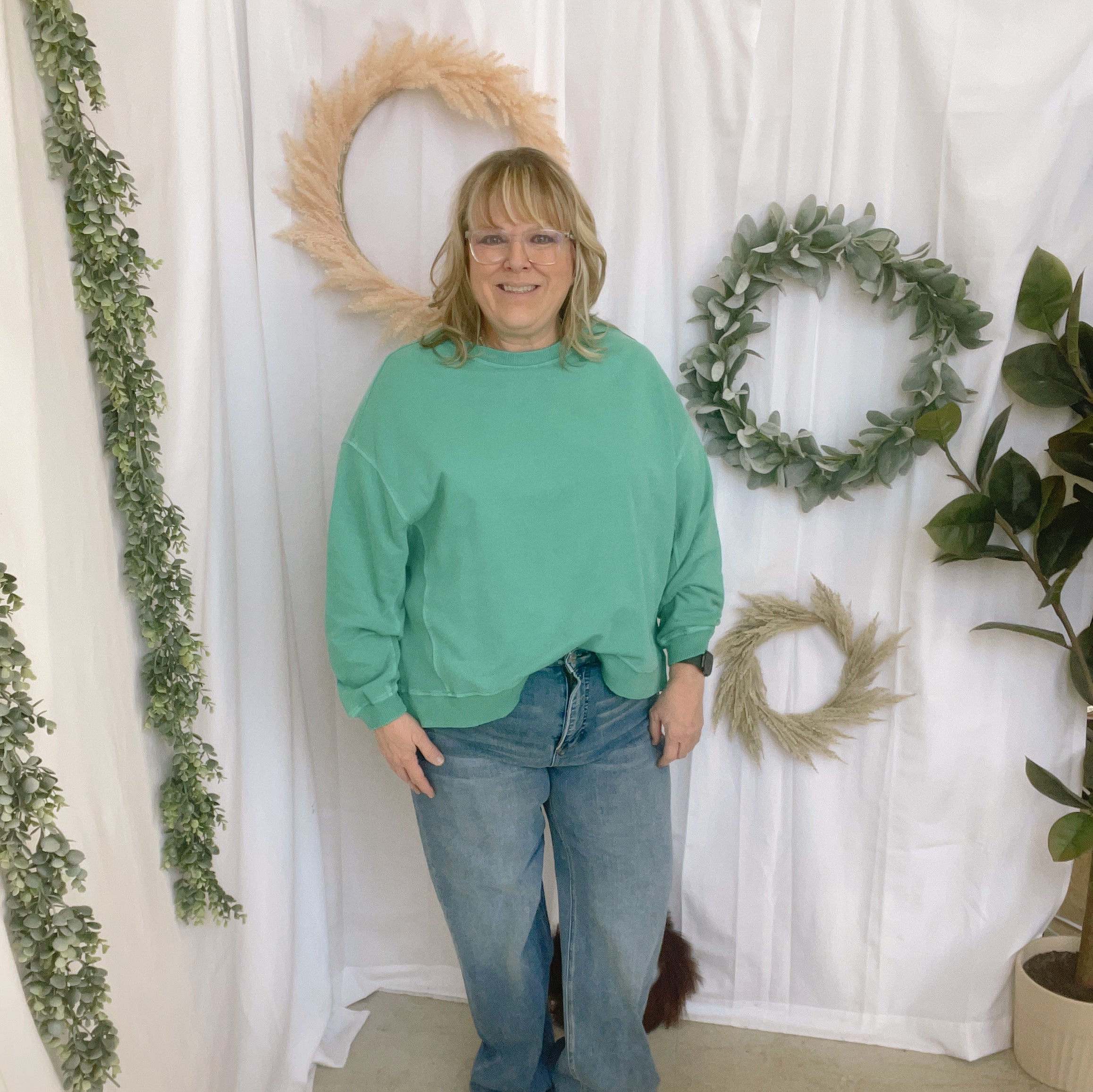 Jess Terry Pullover Sweatshirt-Forest-The Silo Boutique-The Silo Boutique, Women's Fashion Boutique Located in Warren and Grand Forks North Dakota