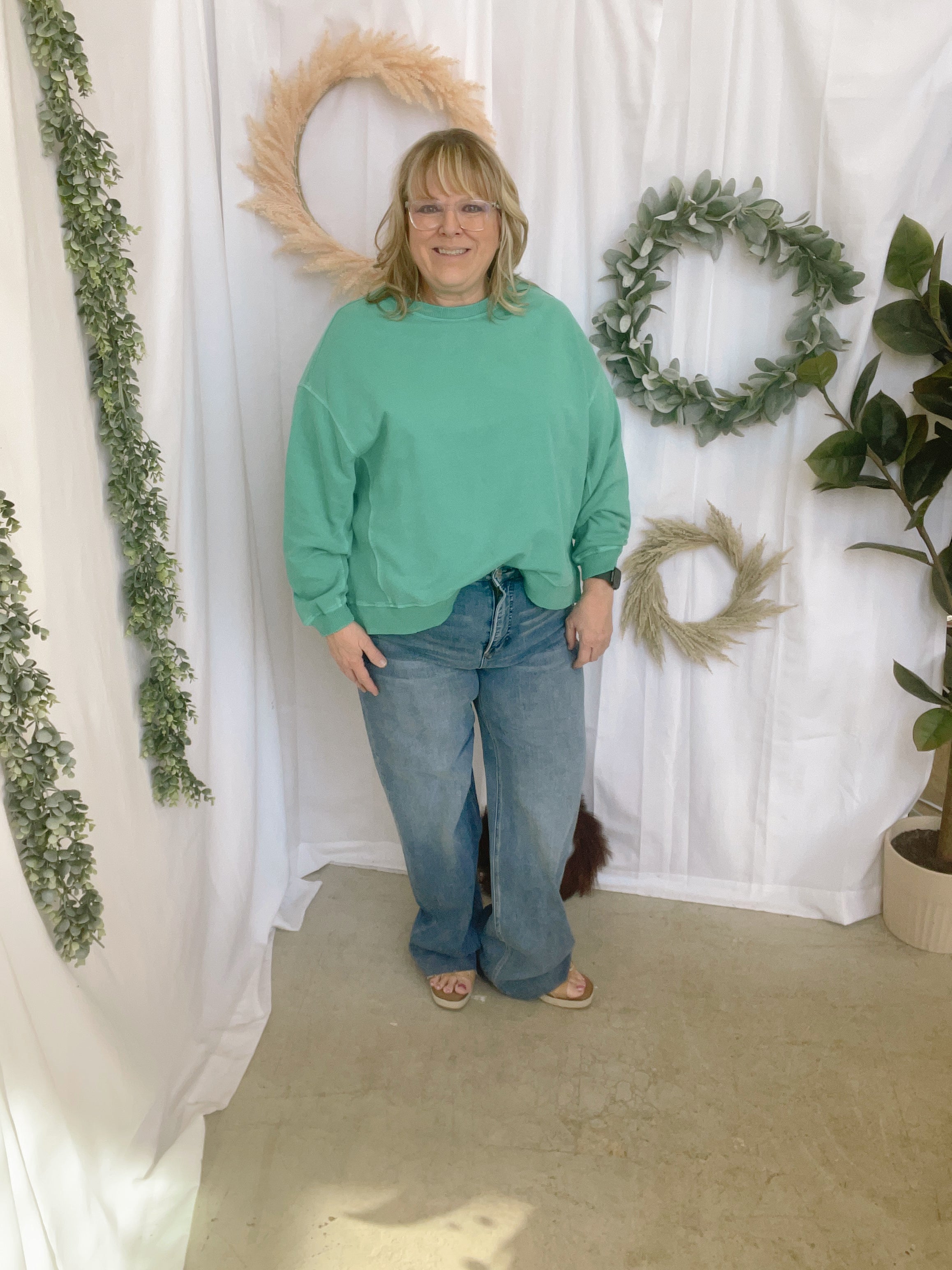 Jess Terry Pullover Sweatshirt-Forest-The Silo Boutique-The Silo Boutique, Women's Fashion Boutique Located in Warren and Grand Forks North Dakota