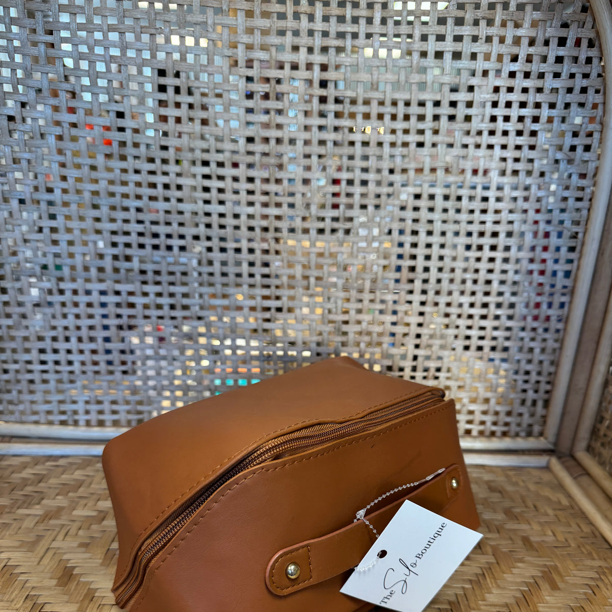 Faux Leather Open Flat Cosmetic Bags-Cosmetic Bags-joss-The Silo Boutique, Women's Fashion Boutique Located in Warren and Grand Forks North Dakota
