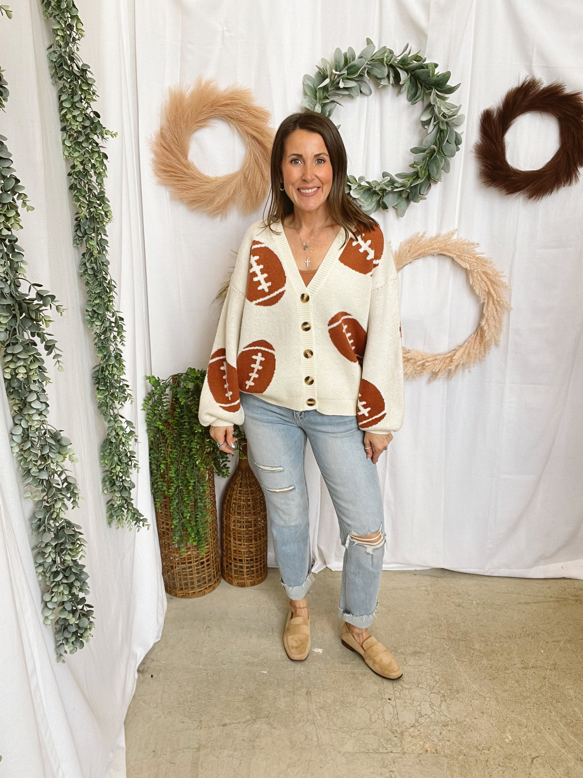 Soft and Cozy Football Cardigan-Cardigans-mello-The Silo Boutique, Women's Fashion Boutique Located in Warren and Grand Forks North Dakota