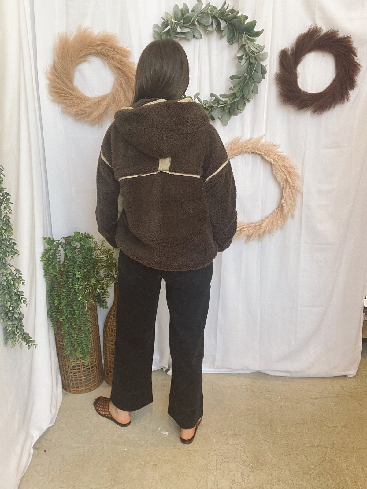 Connie Sherpa Jacket-Chocolate-Coats & Jackets-hyfve-The Silo Boutique, Women's Fashion Boutique Located in Warren and Grand Forks North Dakota