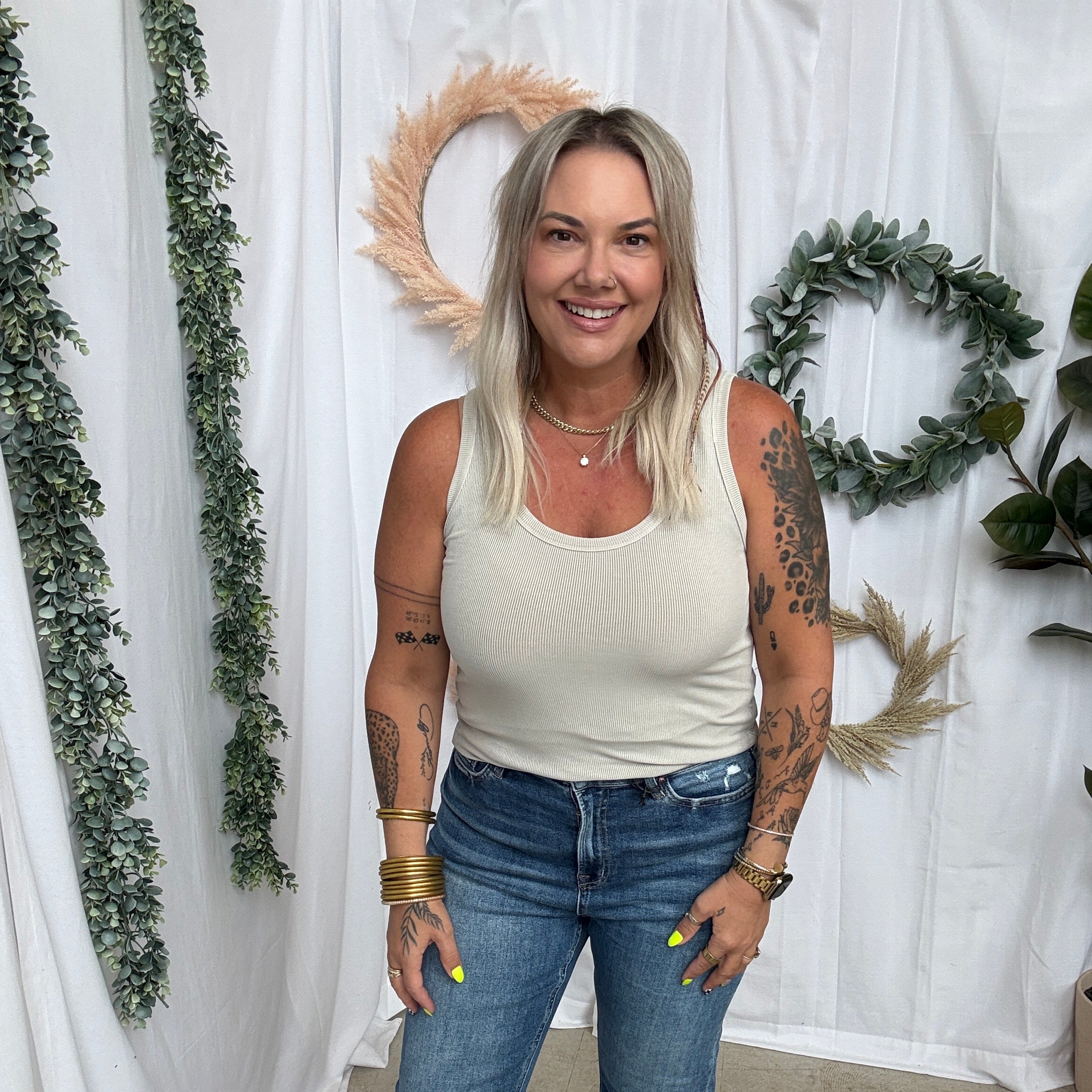 Mica Medium Blue Straight Leg Jeans-Jeans-mica-The Silo Boutique, Women's Fashion Boutique Located in Warren and Grand Forks North Dakota