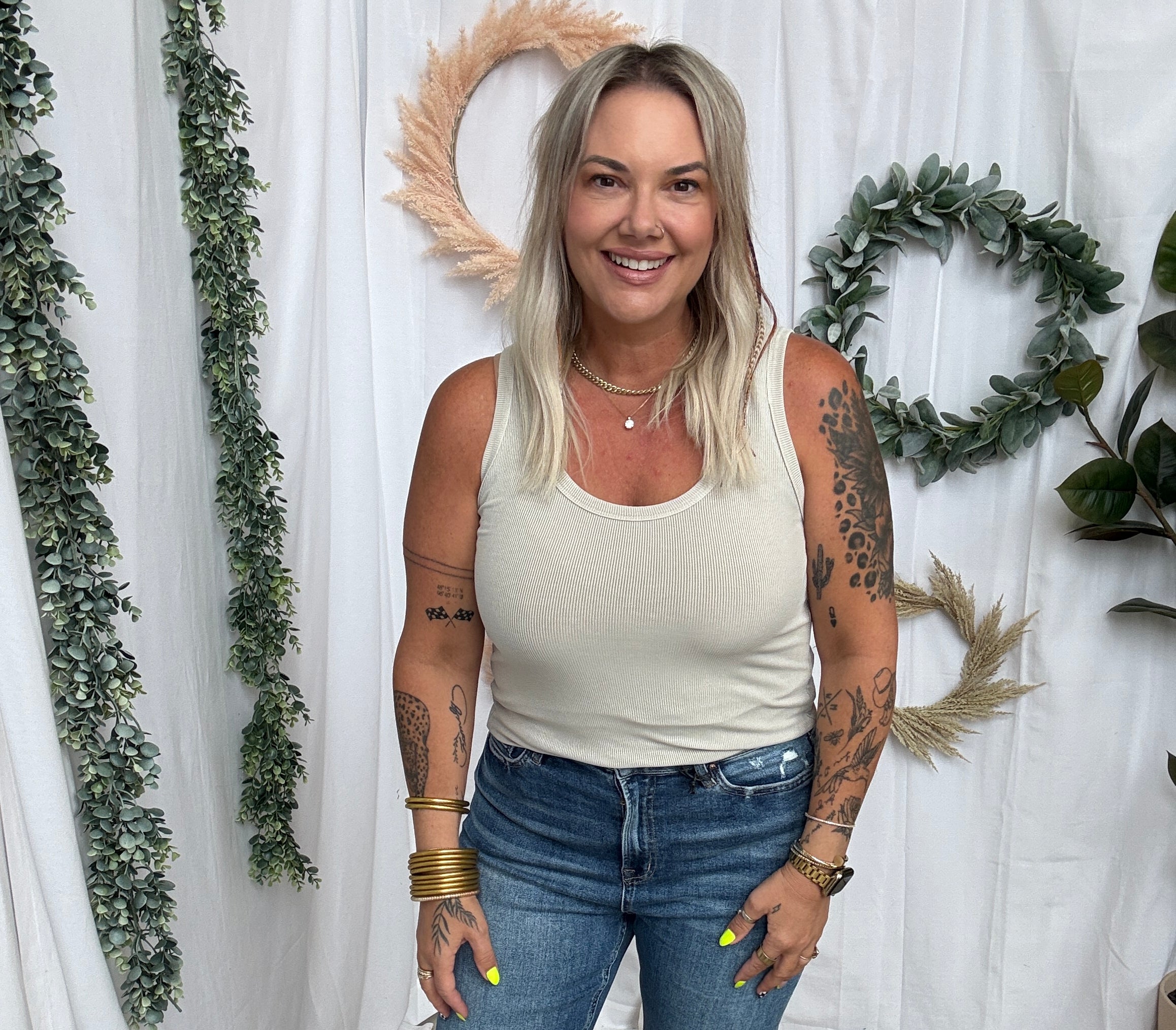 Mica Medium Blue Straight Leg Jeans-Jeans-mica-The Silo Boutique, Women's Fashion Boutique Located in Warren and Grand Forks North Dakota