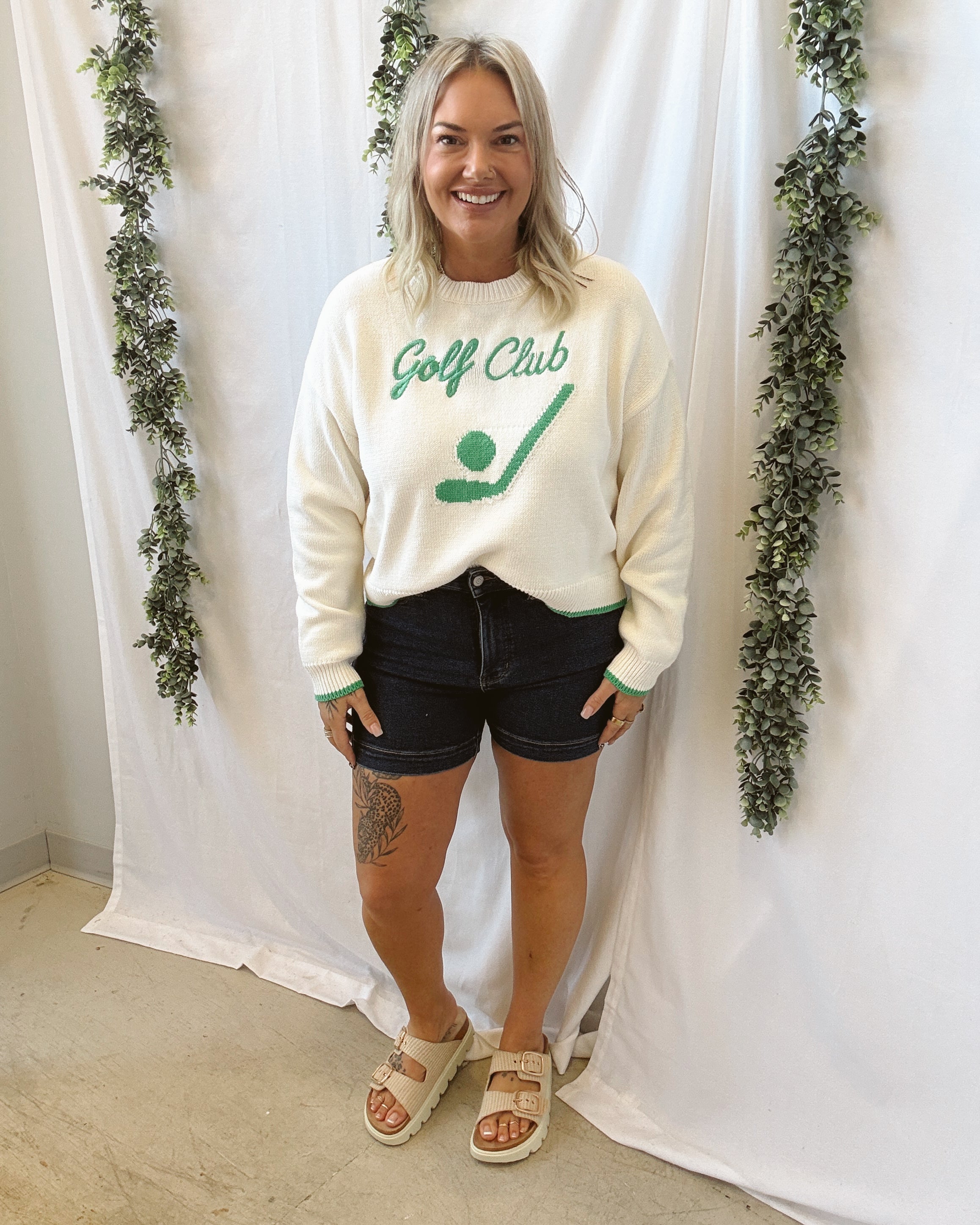 Golf Club Sweater-Sweaters-wishlist-The Silo Boutique, Women's Fashion Boutique Located in Warren and Grand Forks North Dakota