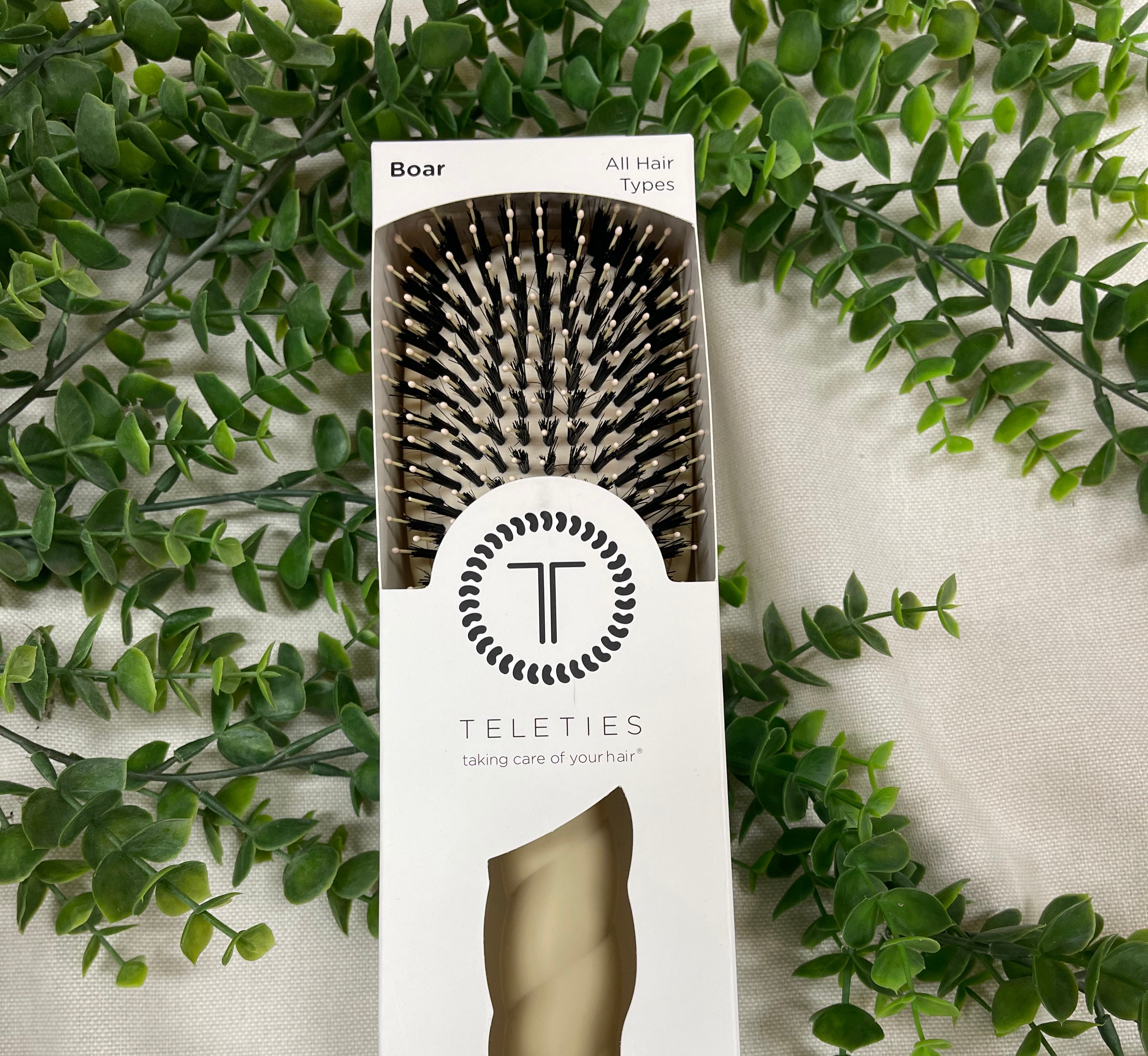 Teleties Boar Bristle Hair Brush - Tan-Hair Accessories-teleties-The Silo Boutique, Women's Fashion Boutique Located in Warren and Grand Forks North Dakota