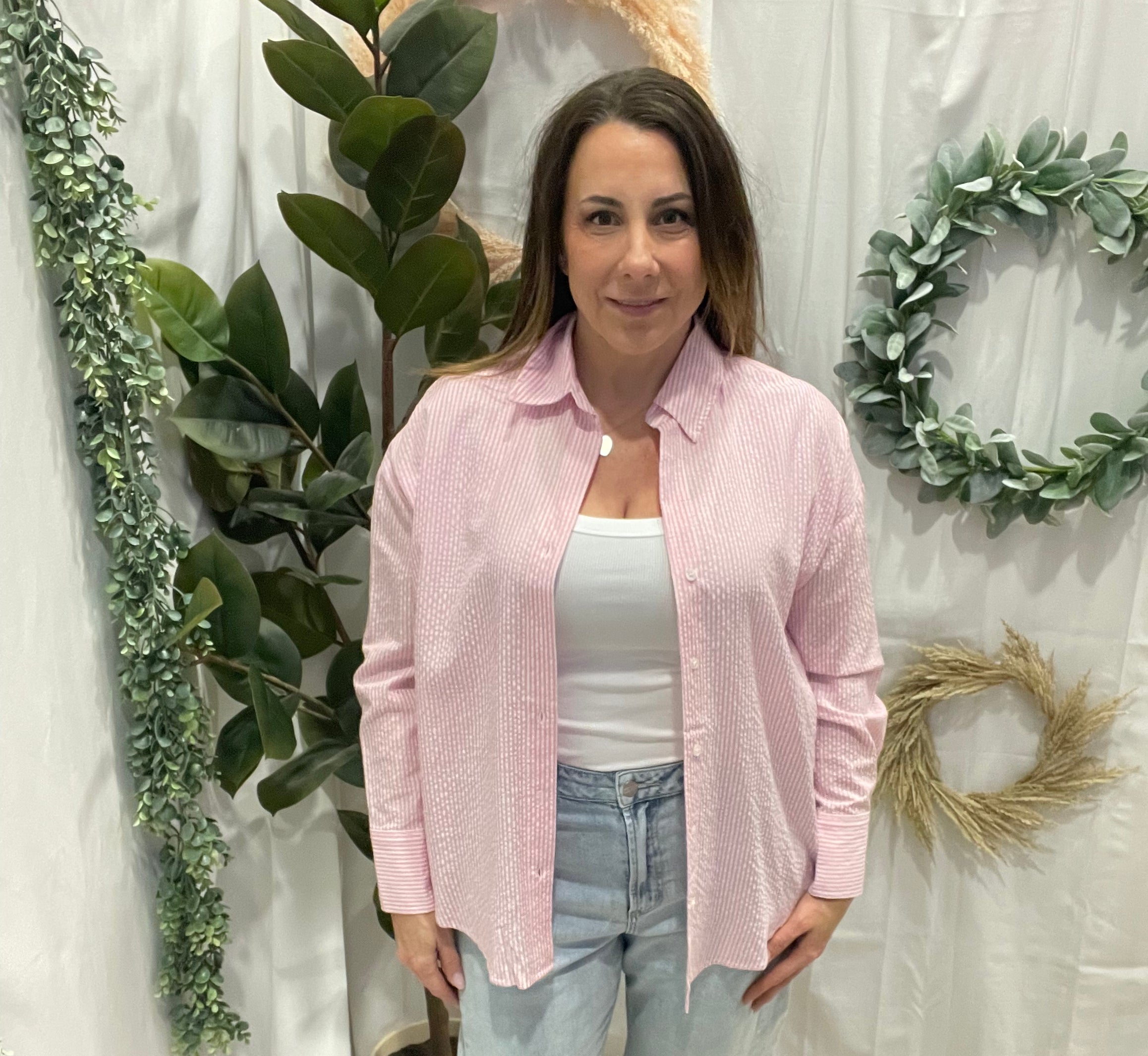 Essential Stripe Long Sleeve Top-Light Pink-Long Sleeve Tops-hyfve-The Silo Boutique, Women's Fashion Boutique Located in Warren and Grand Forks North Dakota
