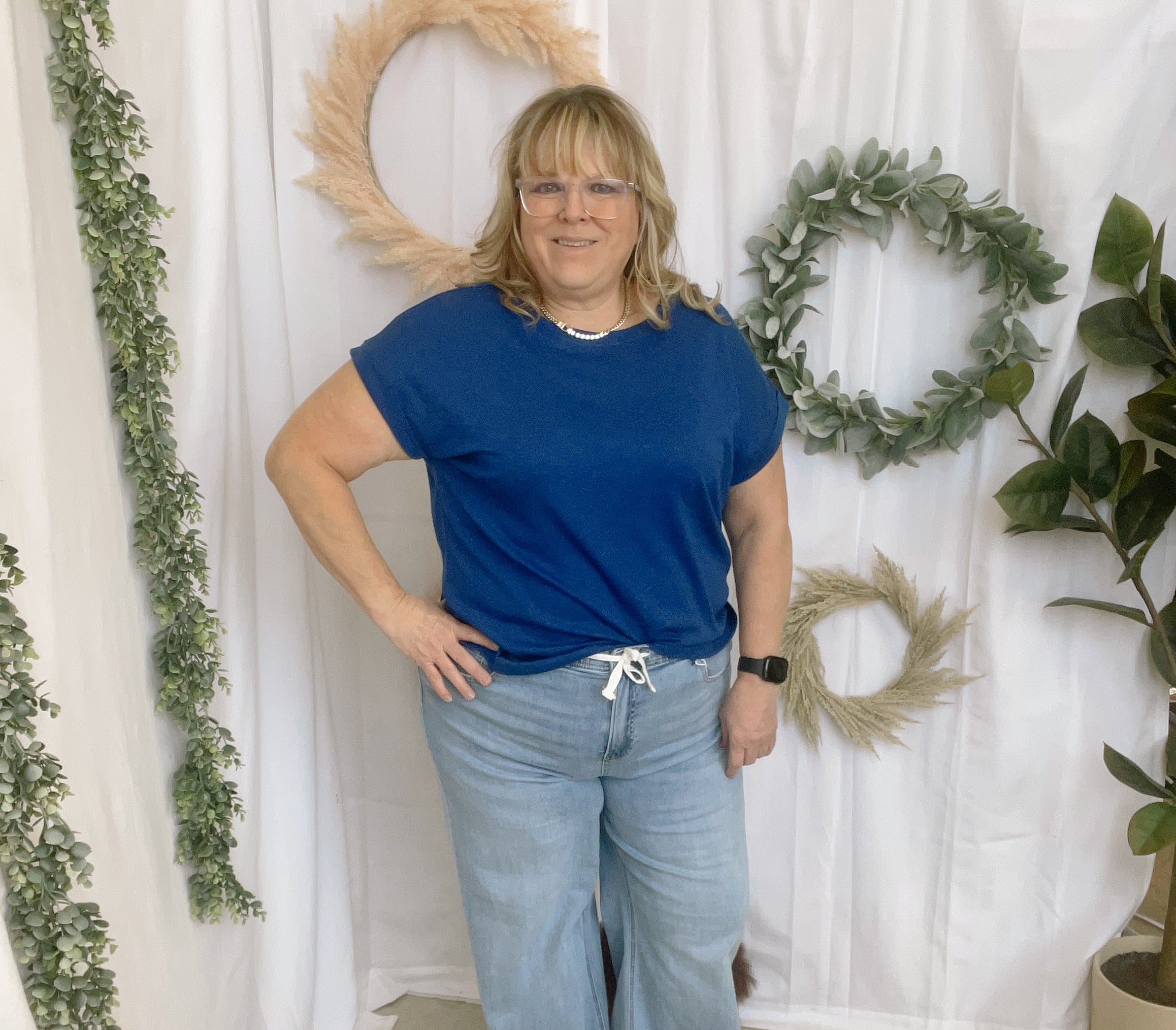 Kelly Slub Rolled Sleeve Tee-Short Sleeve Tops-Zenana-The Silo Boutique, Women's Fashion Boutique Located in Warren and Grand Forks North Dakota