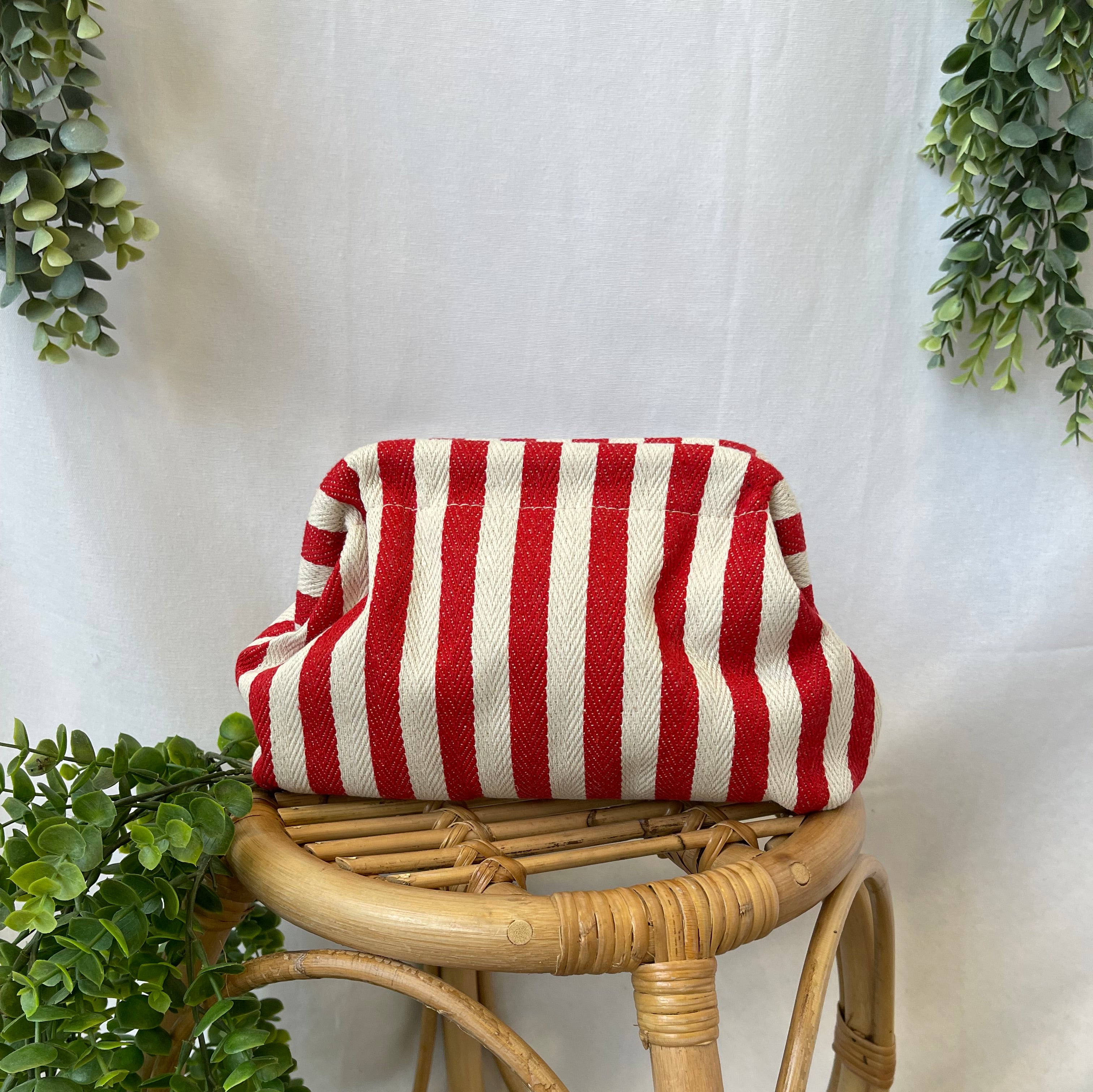Red Stripe Clutch Purse-Purses-Fair-The Silo Boutique, Women's Fashion Boutique Located in Warren and Grand Forks North Dakota