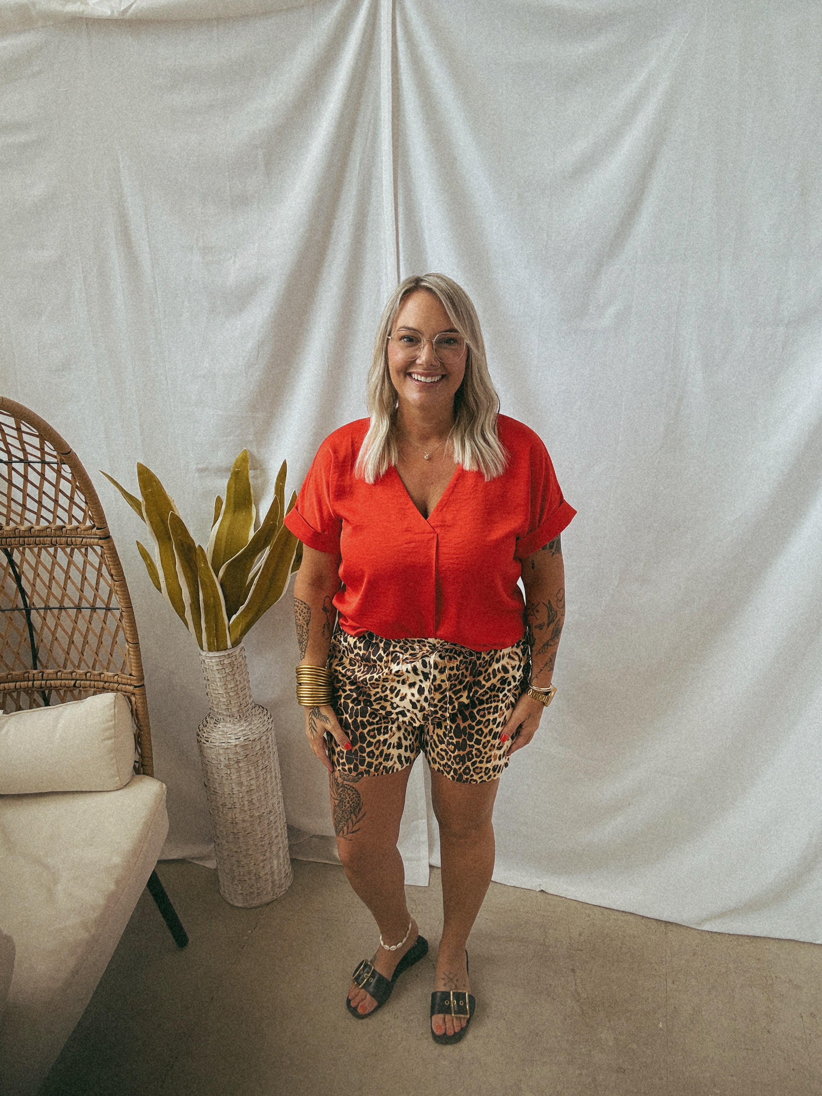 Glam V Neck Short Sleeve Top-Red-Short Sleeve Tops-glam-The Silo Boutique, Women's Fashion Boutique Located in Warren and Grand Forks North Dakota