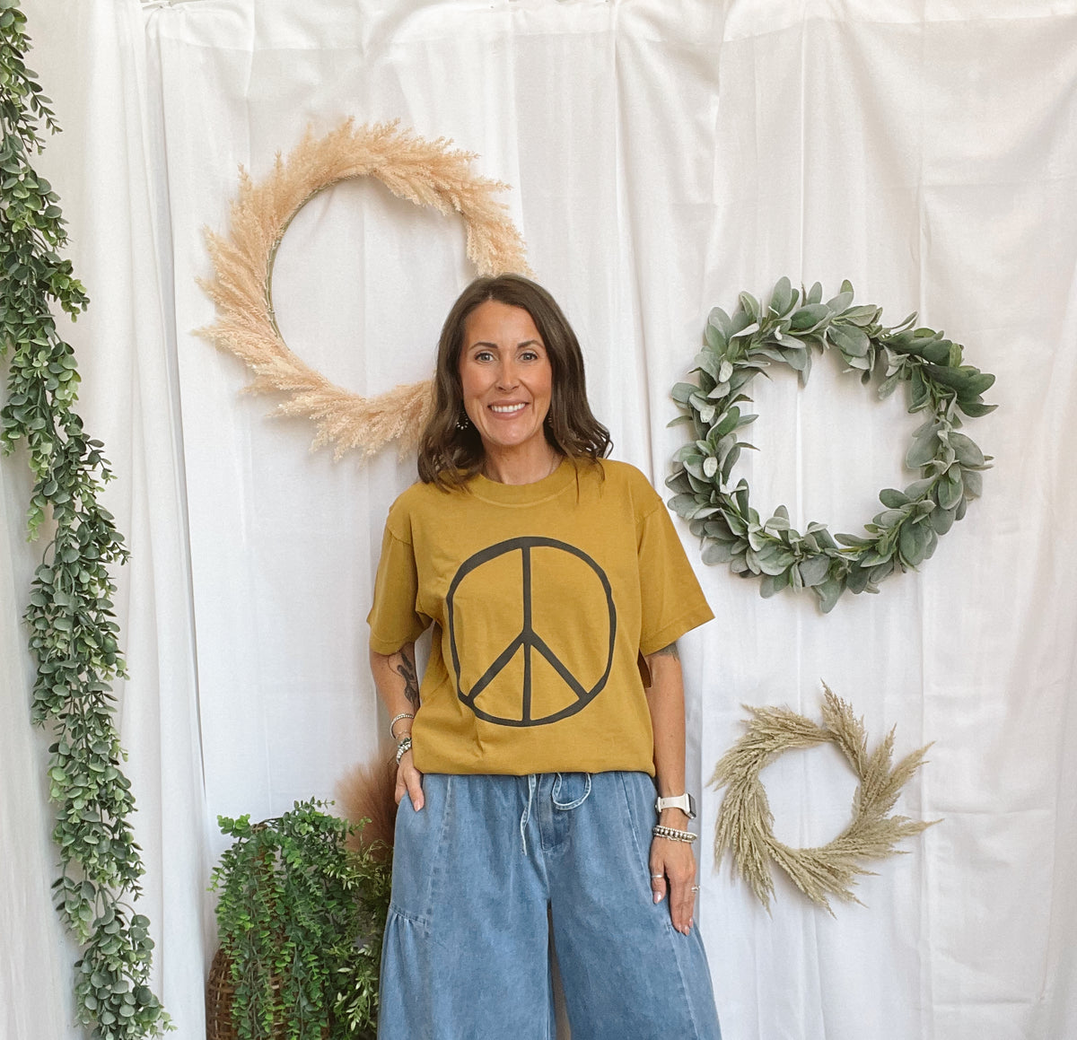 Peace & Never Regret Kindness Tee-Graphic Tees-southern bliss-The Silo Boutique, Women's Fashion Boutique Located in Warren and Grand Forks North Dakota