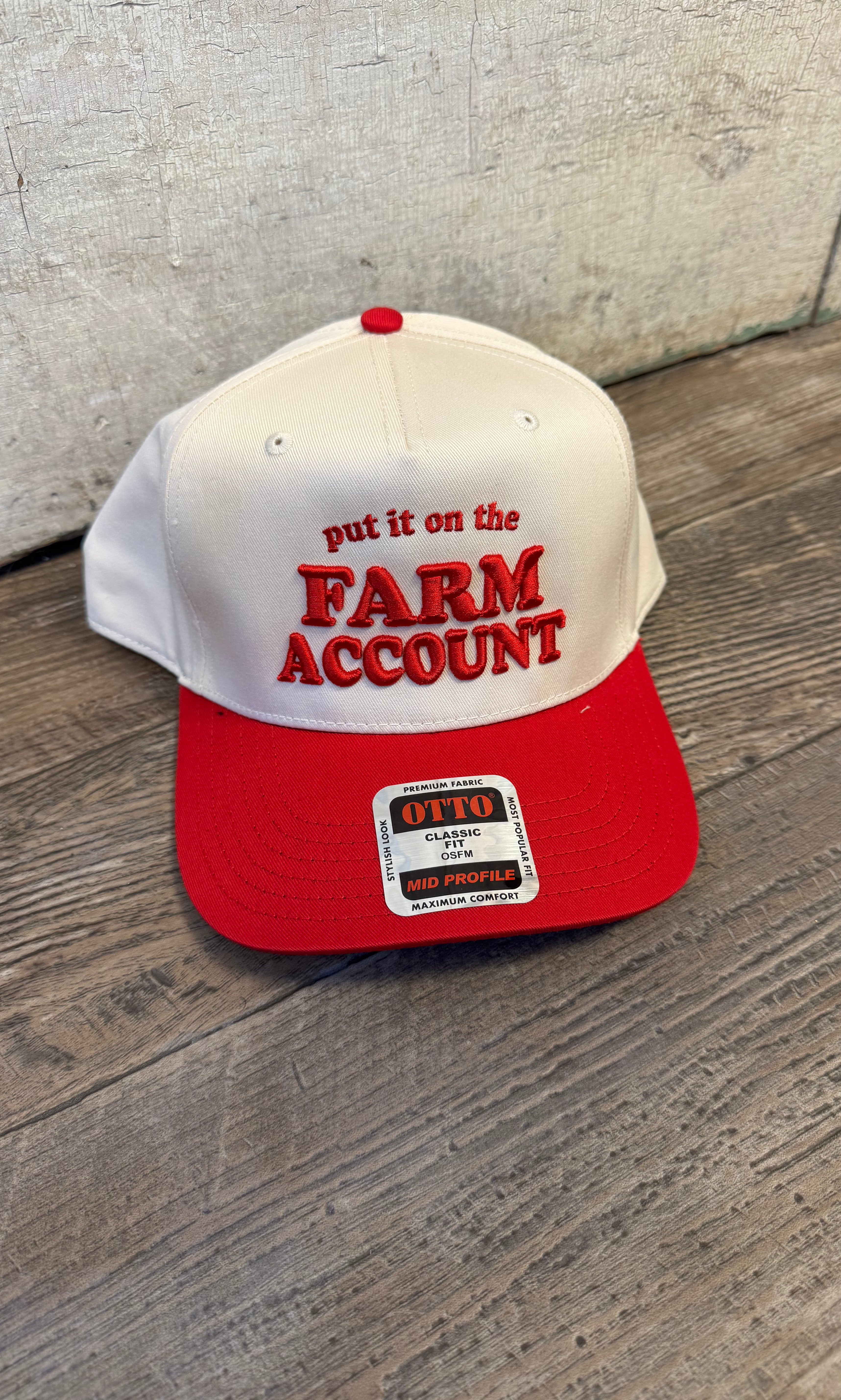 Put it on the Farm Account Hat-Red/Natural-Hats-p&d-The Silo Boutique, Women's Fashion Boutique Located in Warren and Grand Forks North Dakota