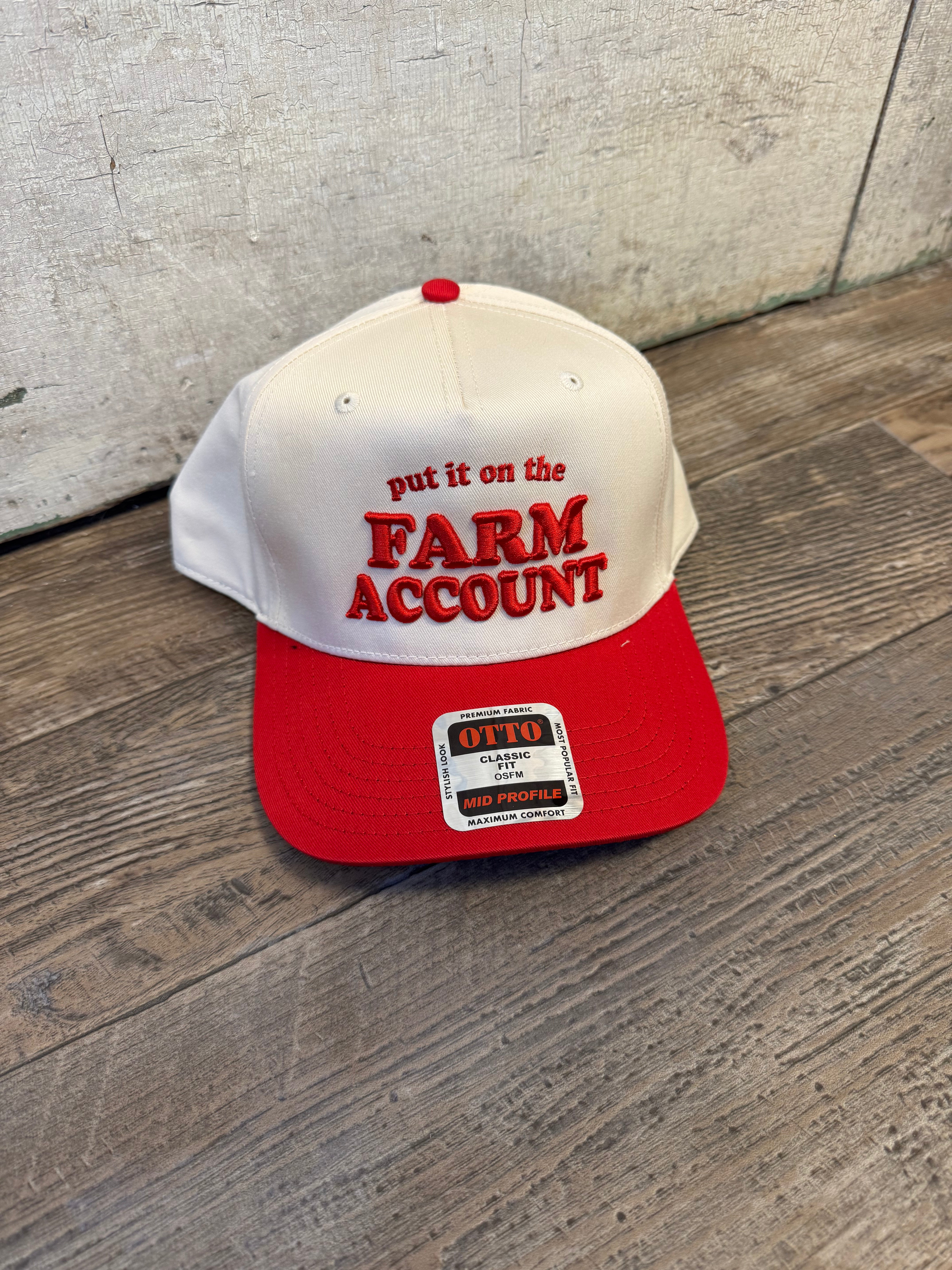 Put it on the Farm Account Hat-Red/Natural-Hats-p&d-The Silo Boutique, Women's Fashion Boutique Located in Warren and Grand Forks North Dakota