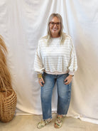 Greystone Striped Crew Sweatshirt-Sweatshirts-haptics-The Silo Boutique, Women's Fashion Boutique Located in Warren and Grand Forks North Dakota