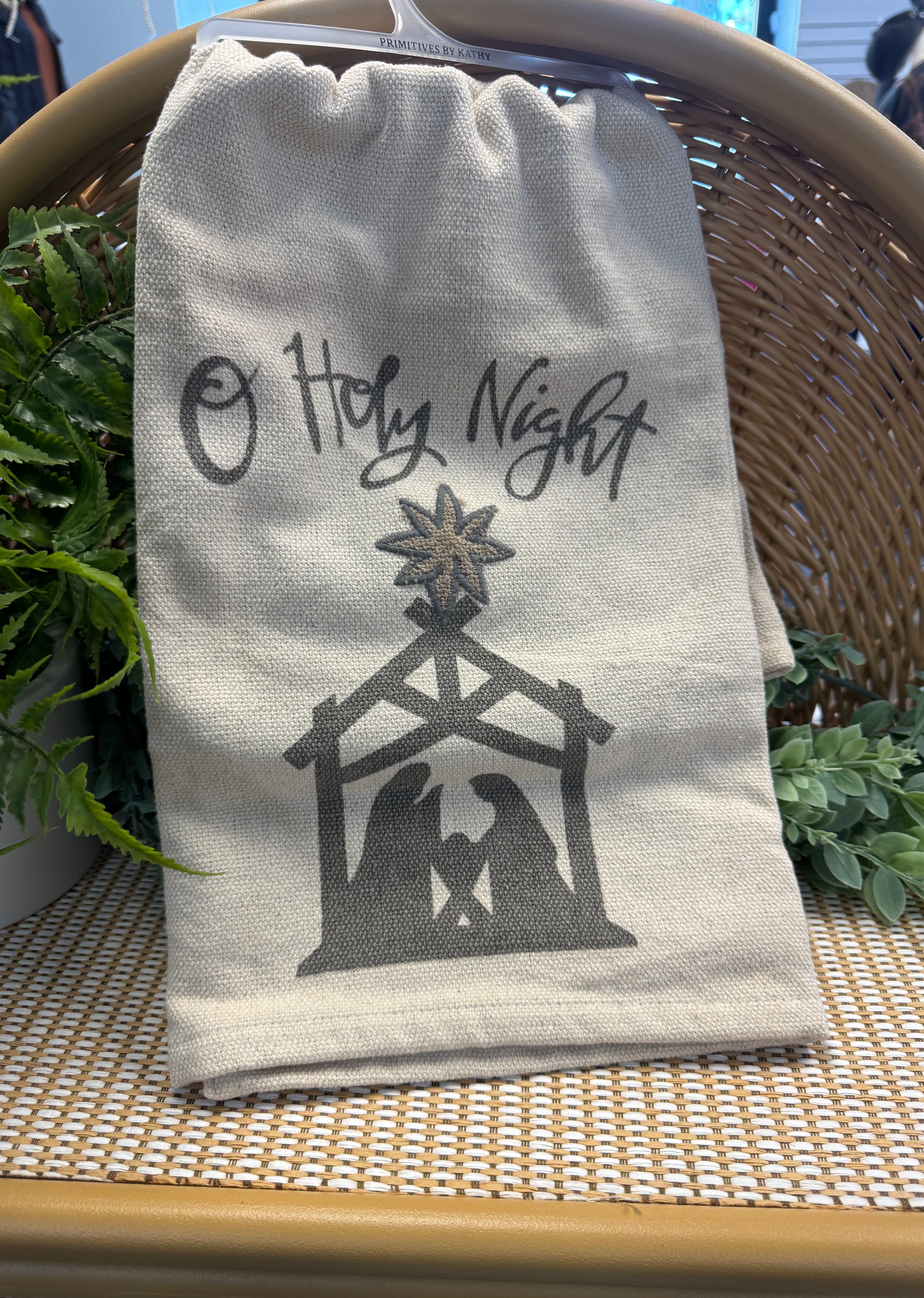 O Holy Night Kitchen Towel-Tea Towels-primitives-The Silo Boutique, Women's Fashion Boutique Located in Warren and Grand Forks North Dakota