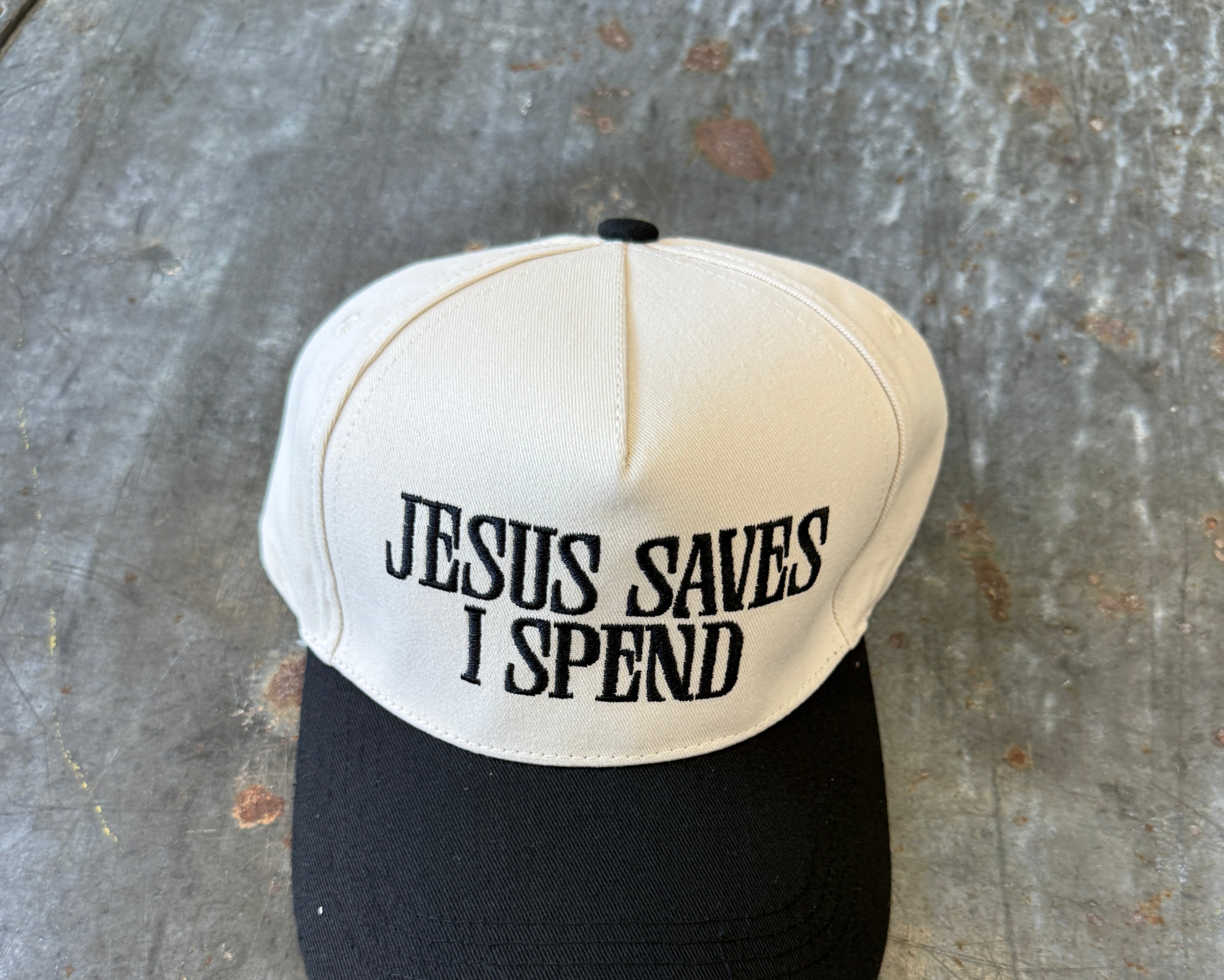 Jesus Saves I Spend Hat-Hats-Zenana-The Silo Boutique, Women's Fashion Boutique Located in Warren and Grand Forks North Dakota