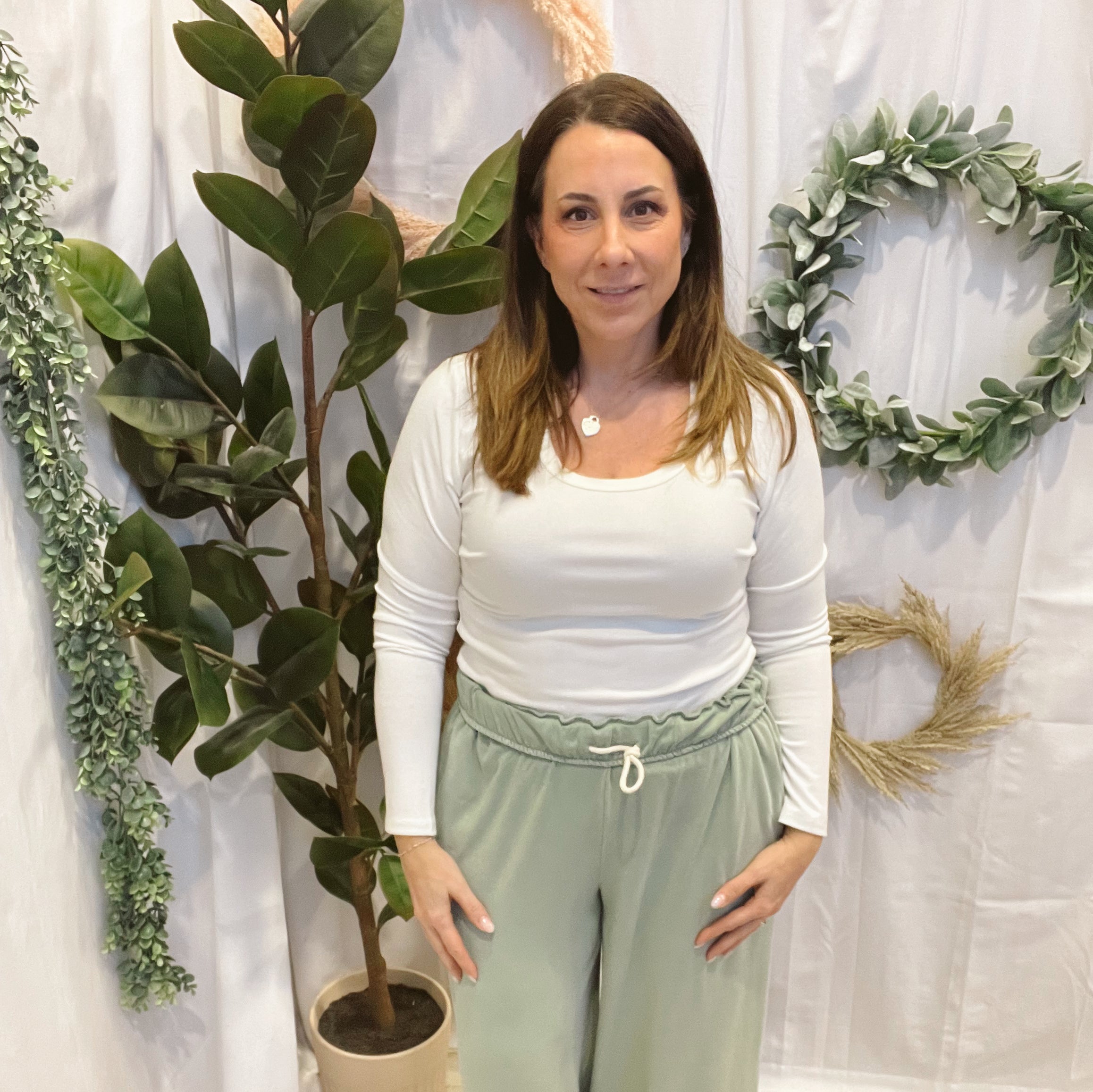 Fold Over Sweatpants-Sage Green-sweatpants-hyfve-The Silo Boutique, Women's Fashion Boutique Located in Warren and Grand Forks North Dakota