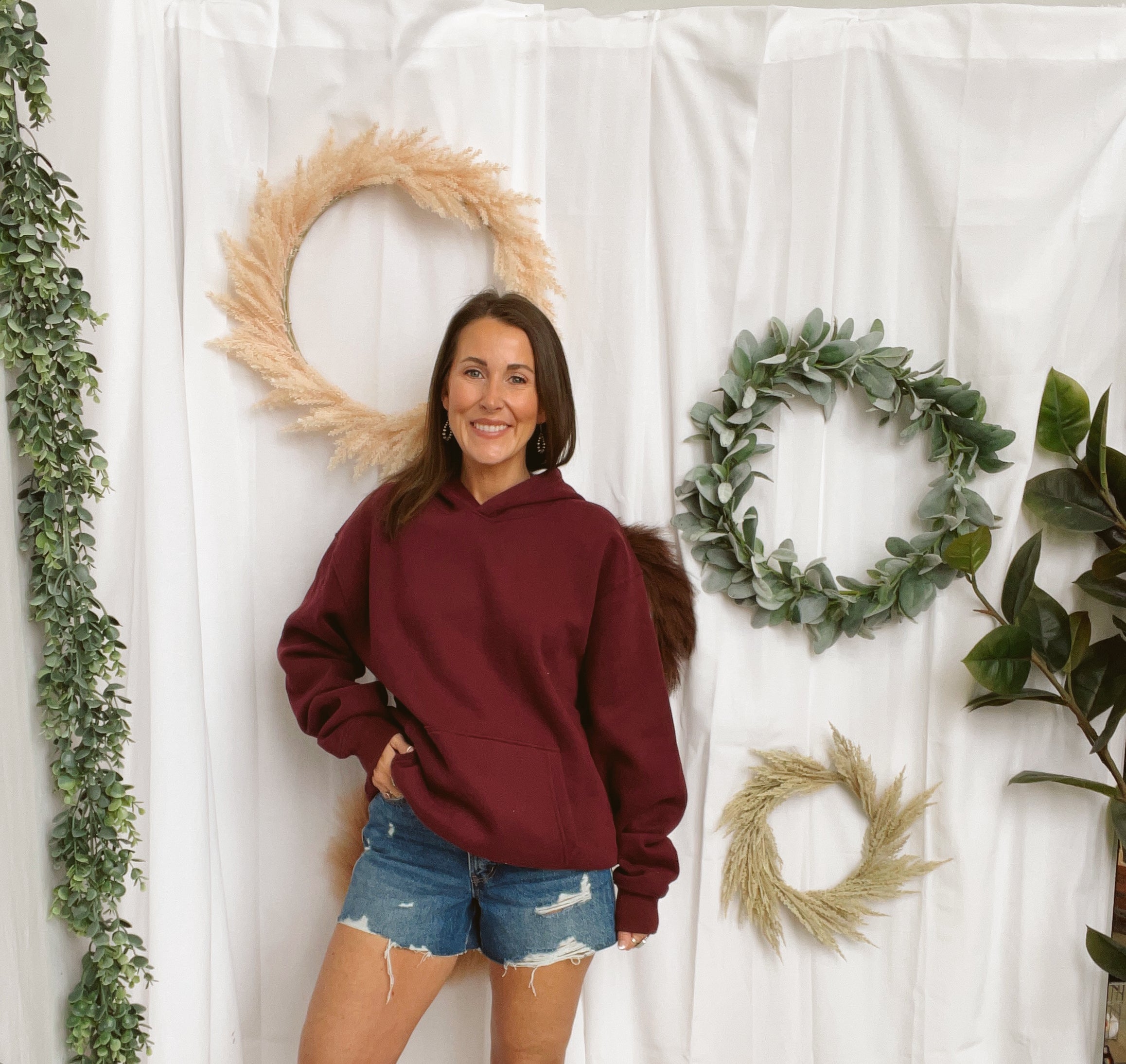 Carly Cloud Hooded Sweatshirt-Black Cherry-Sweatshirts-tictoc-The Silo Boutique, Women's Fashion Boutique Located in Warren and Grand Forks North Dakota