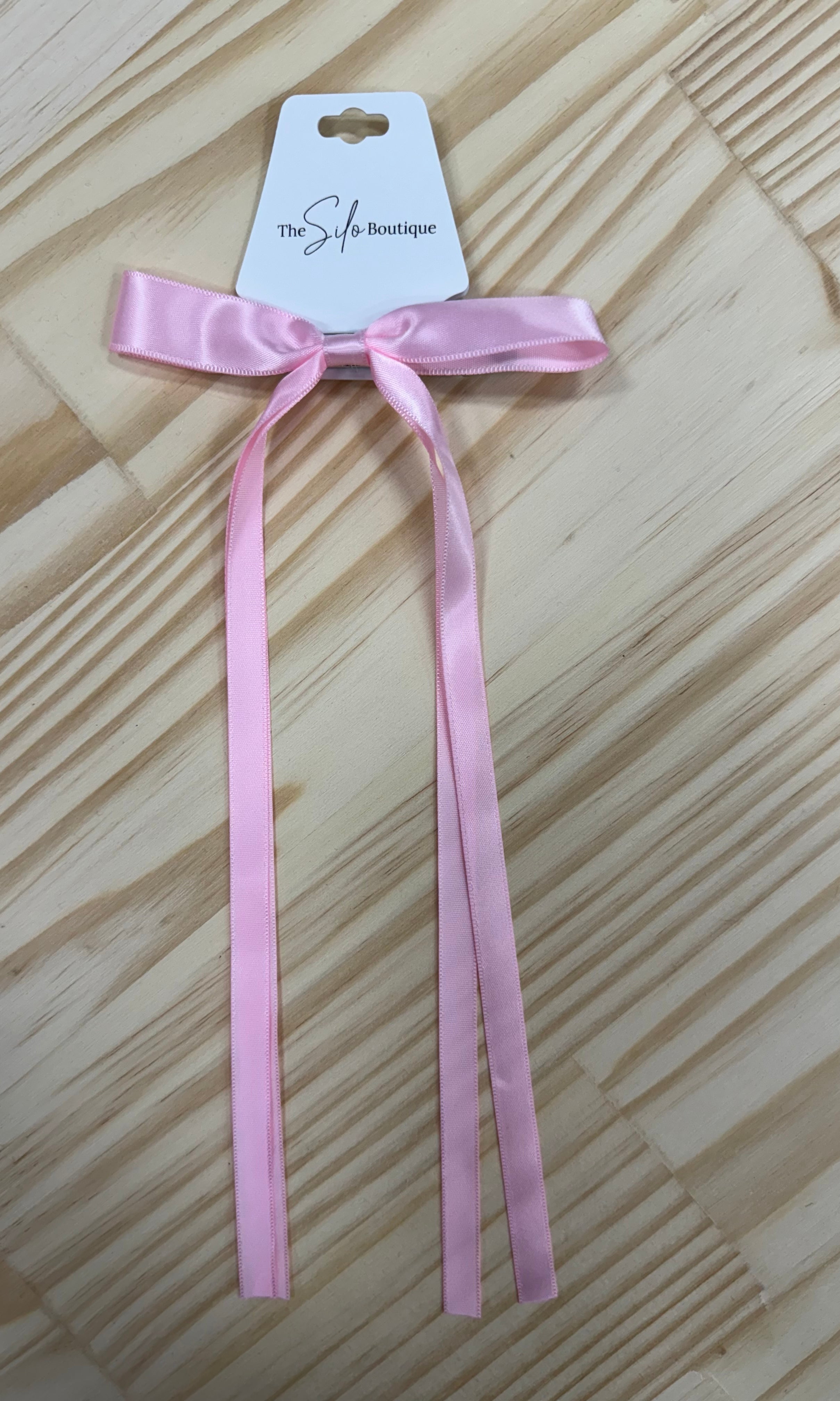 Satin Hair Bow-Hair Accessories-wall to wall-The Silo Boutique, Women's Fashion Boutique Located in Warren and Grand Forks North Dakota