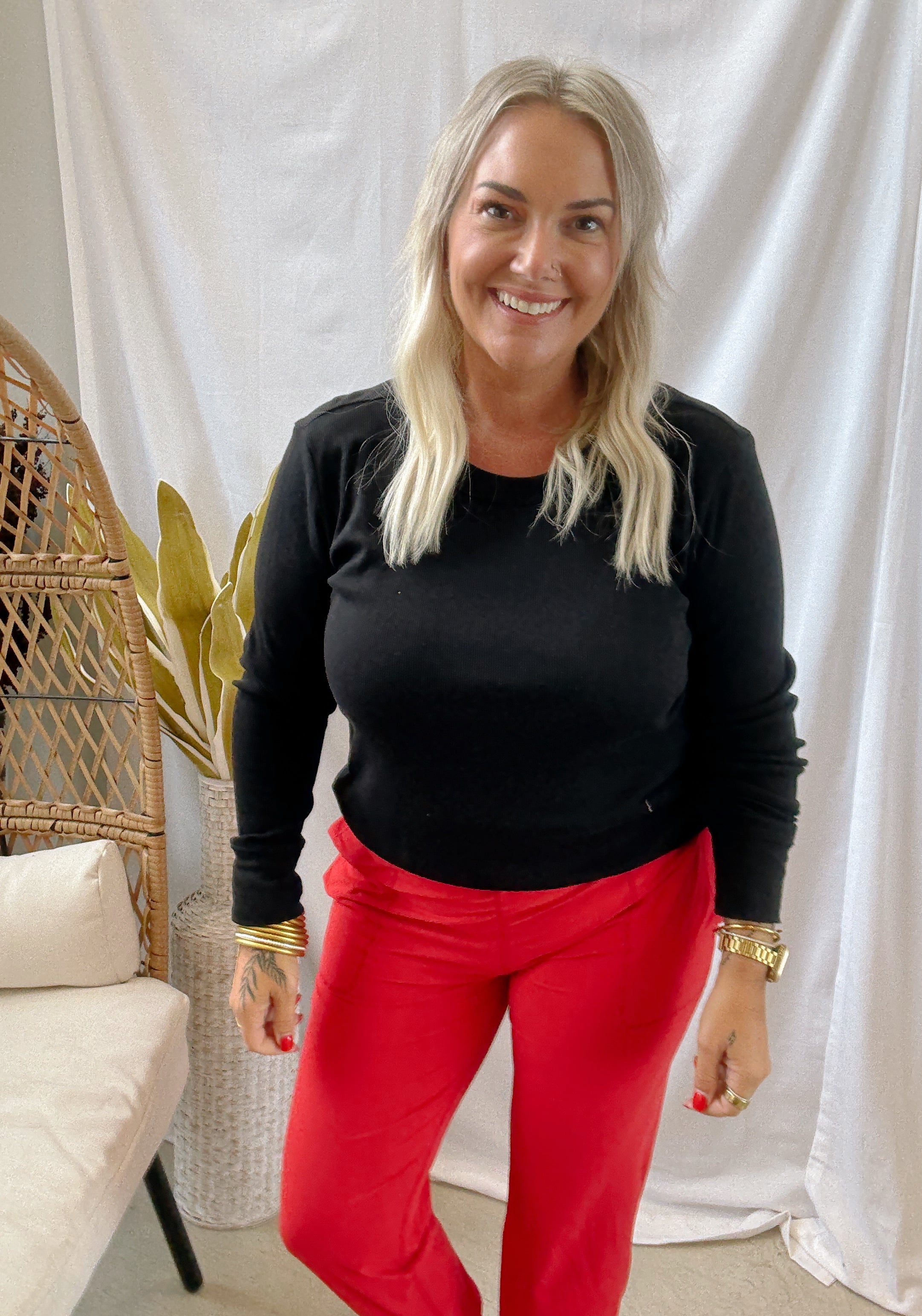 Be Cool Ribbed Long Sleeve Top-Long Sleeve Tops-be cool-The Silo Boutique, Women's Fashion Boutique Located in Warren and Grand Forks North Dakota