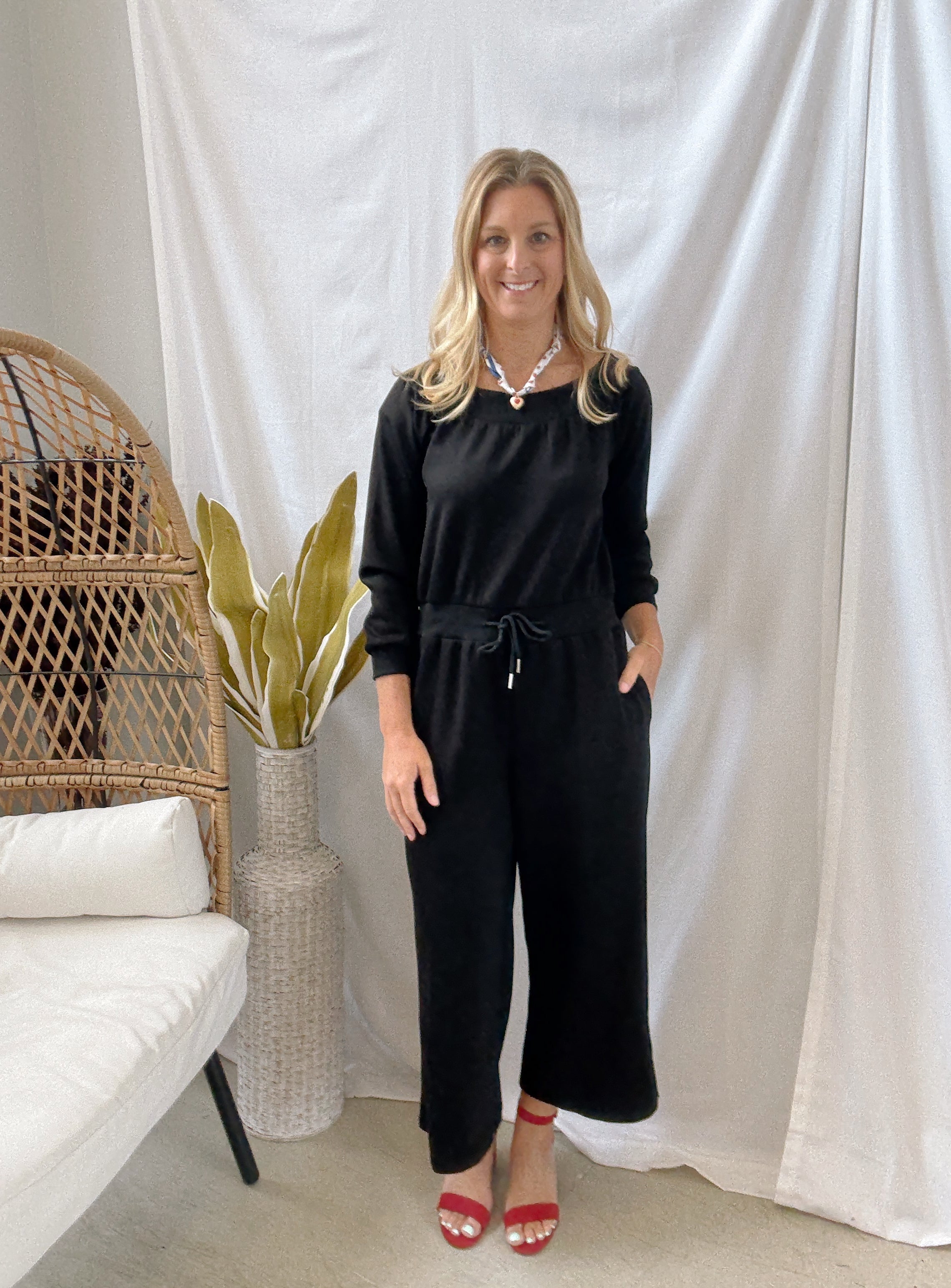 P Cill Black Jumpsuit-Jumpsuits & Rompers-p cill-The Silo Boutique, Women's Fashion Boutique Located in Warren and Grand Forks North Dakota