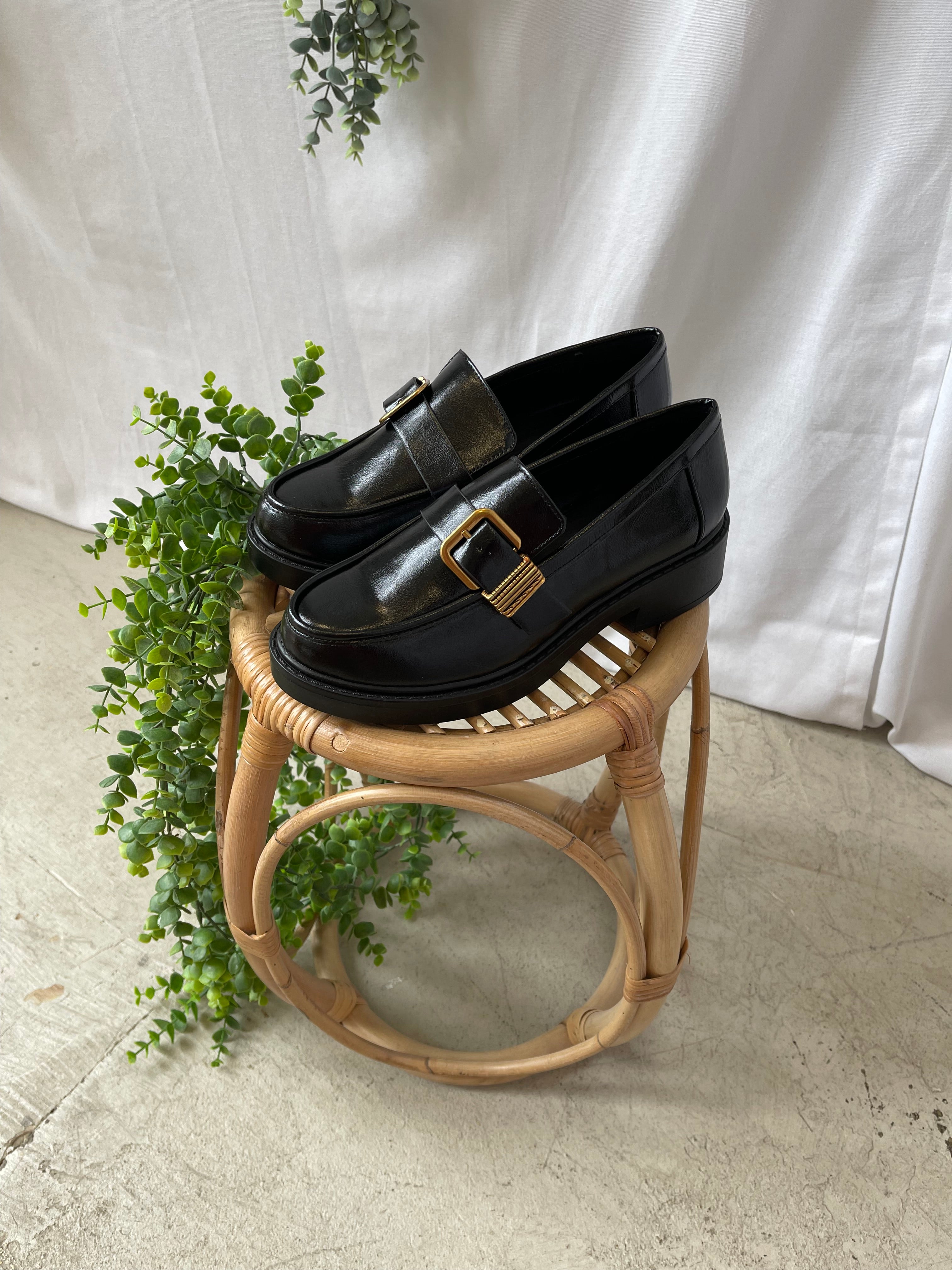 Soda Carbo Black Loafer-Sandals-soda-The Silo Boutique, Women's Fashion Boutique Located in Warren and Grand Forks North Dakota