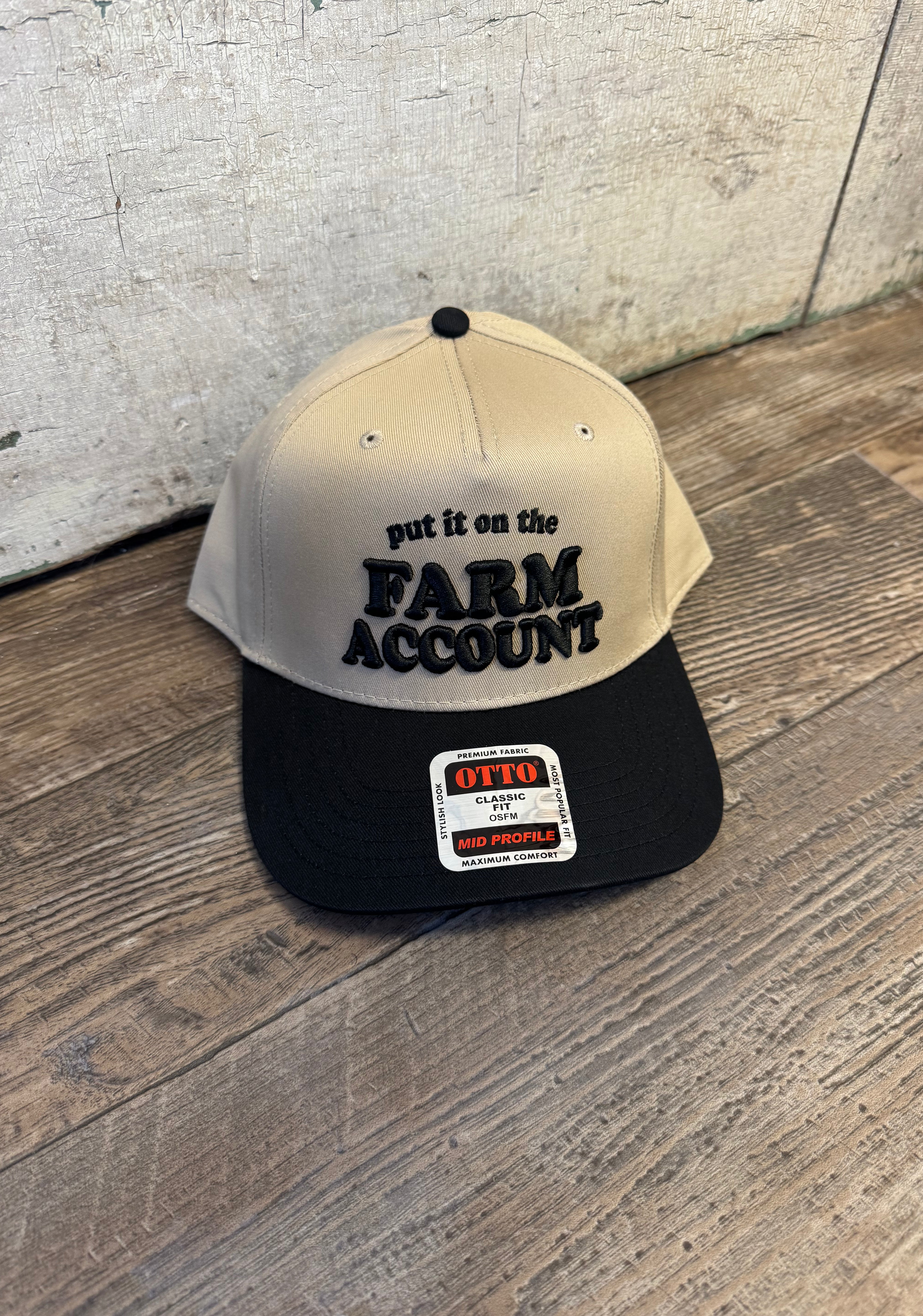 Put it on the Farm Account Hat-Black/Tan-Hats-p&d-The Silo Boutique, Women's Fashion Boutique Located in Warren and Grand Forks North Dakota