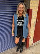 Oversized Long Denim Vest-Vests-veveret-The Silo Boutique, Women's Fashion Boutique Located in Warren and Grand Forks North Dakota