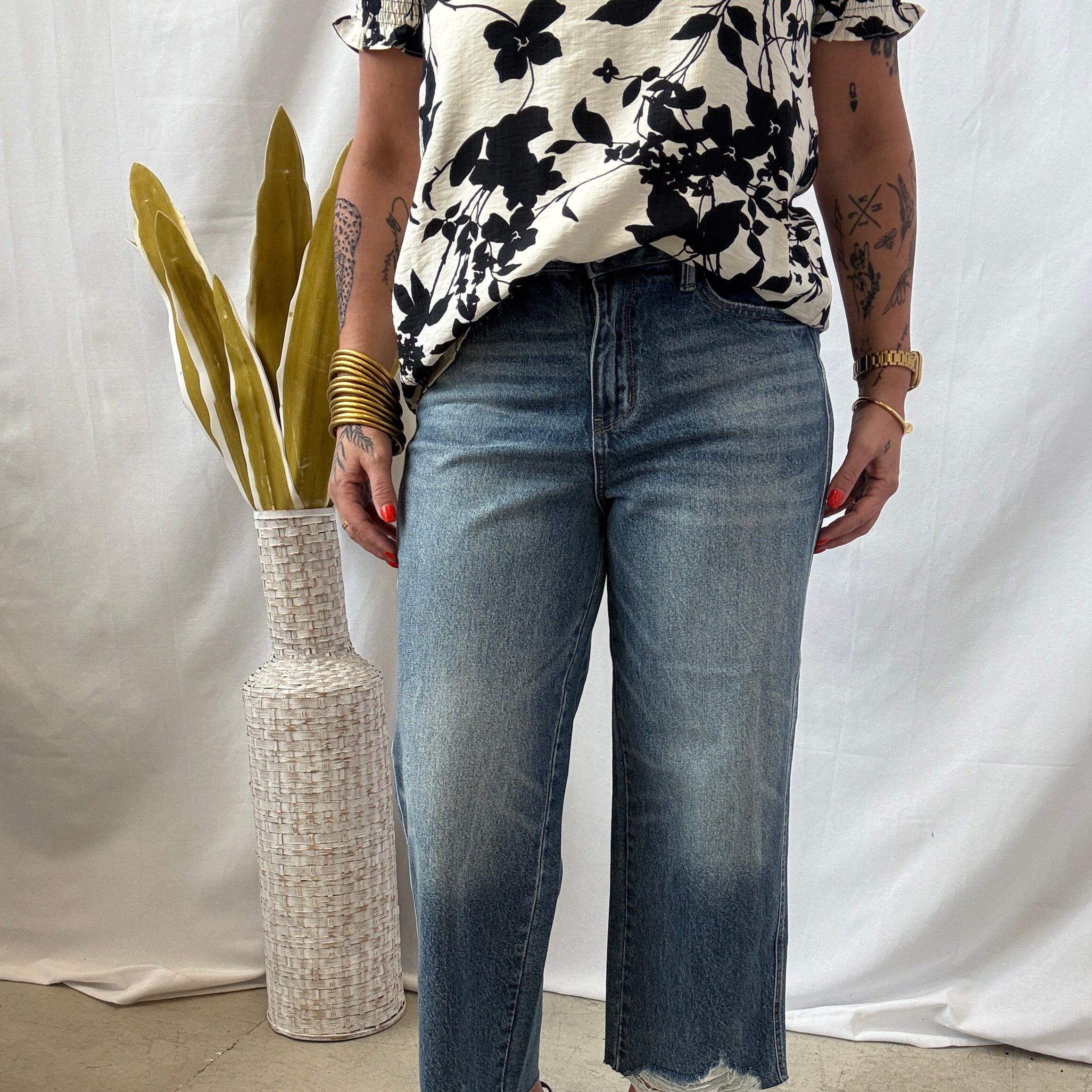Judy Blue Magic Destroy Hem Crop Jeans-Final Sale-Jeans-judy blue-The Silo Boutique, Women's Fashion Boutique Located in Warren and Grand Forks North Dakota