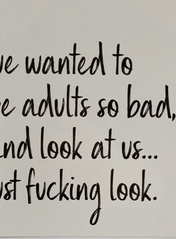 Wanted to be Adults Greeting Card-Cards-crooked halo-The Silo Boutique, Women's Fashion Boutique Located in Warren and Grand Forks North Dakota