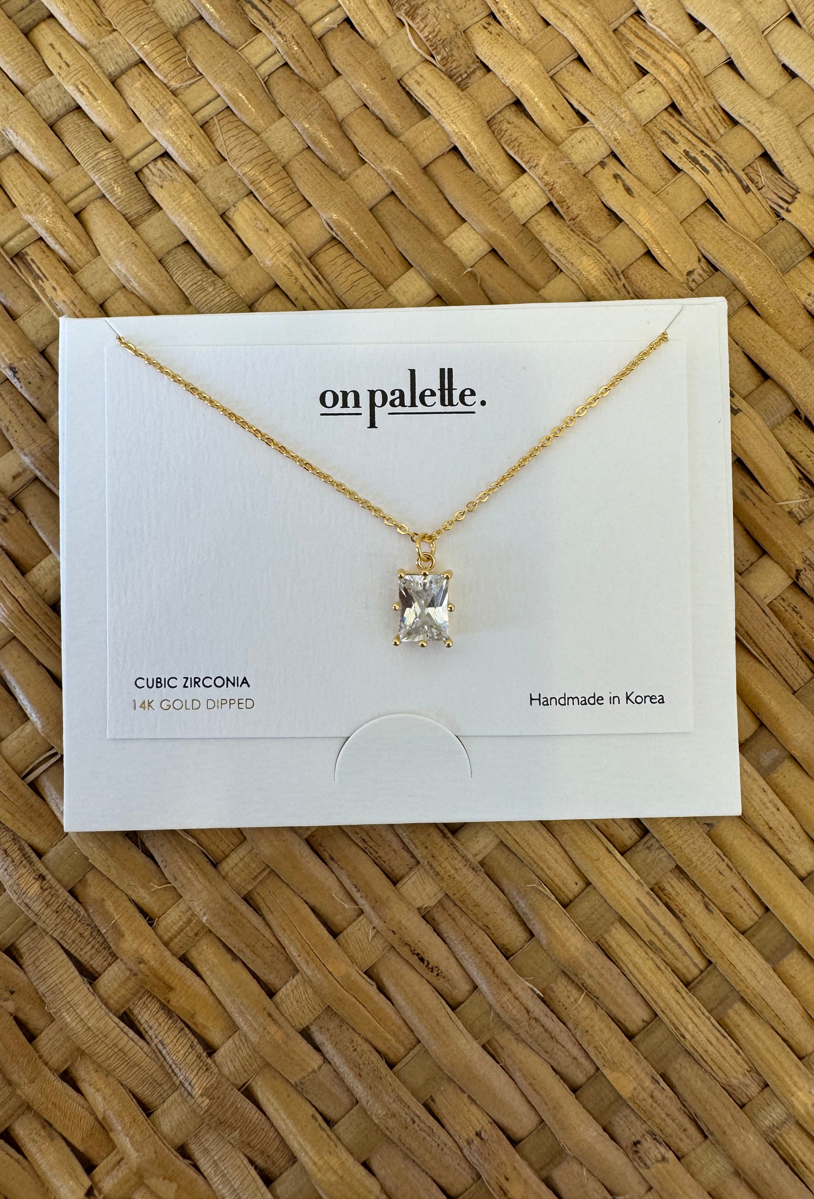 On Cubic Gem Necklace-Necklaces-Dallas Market-The Silo Boutique, Women's Fashion Boutique Located in Warren and Grand Forks North Dakota