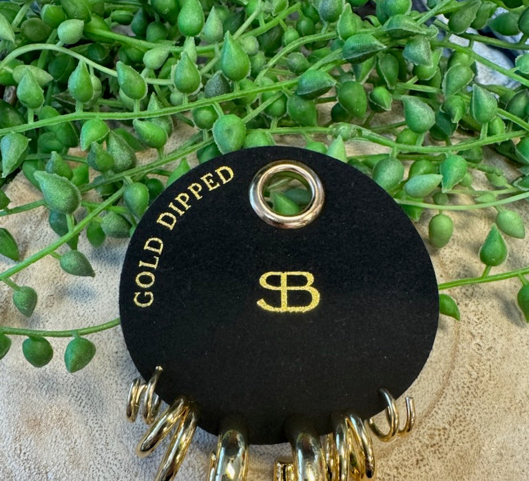 Gold Dipped Hoop Earring Set-Earrings-Fame-The Silo Boutique, Women's Fashion Boutique Located in Warren and Grand Forks North Dakota