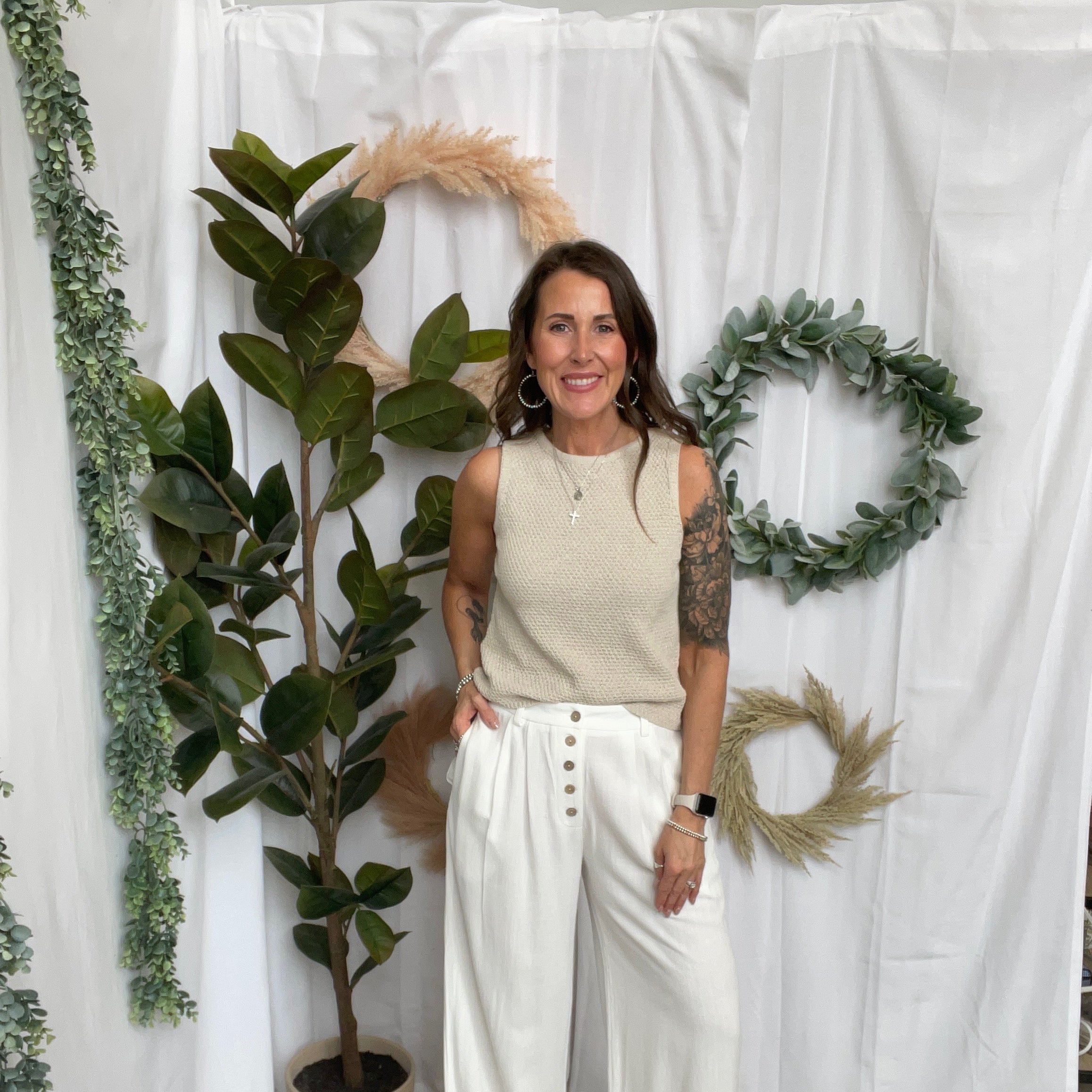 Allie Linen Pants-Off White-Final sale-Pants-allie Rose-The Silo Boutique, Women's Fashion Boutique Located in Warren and Grand Forks North Dakota